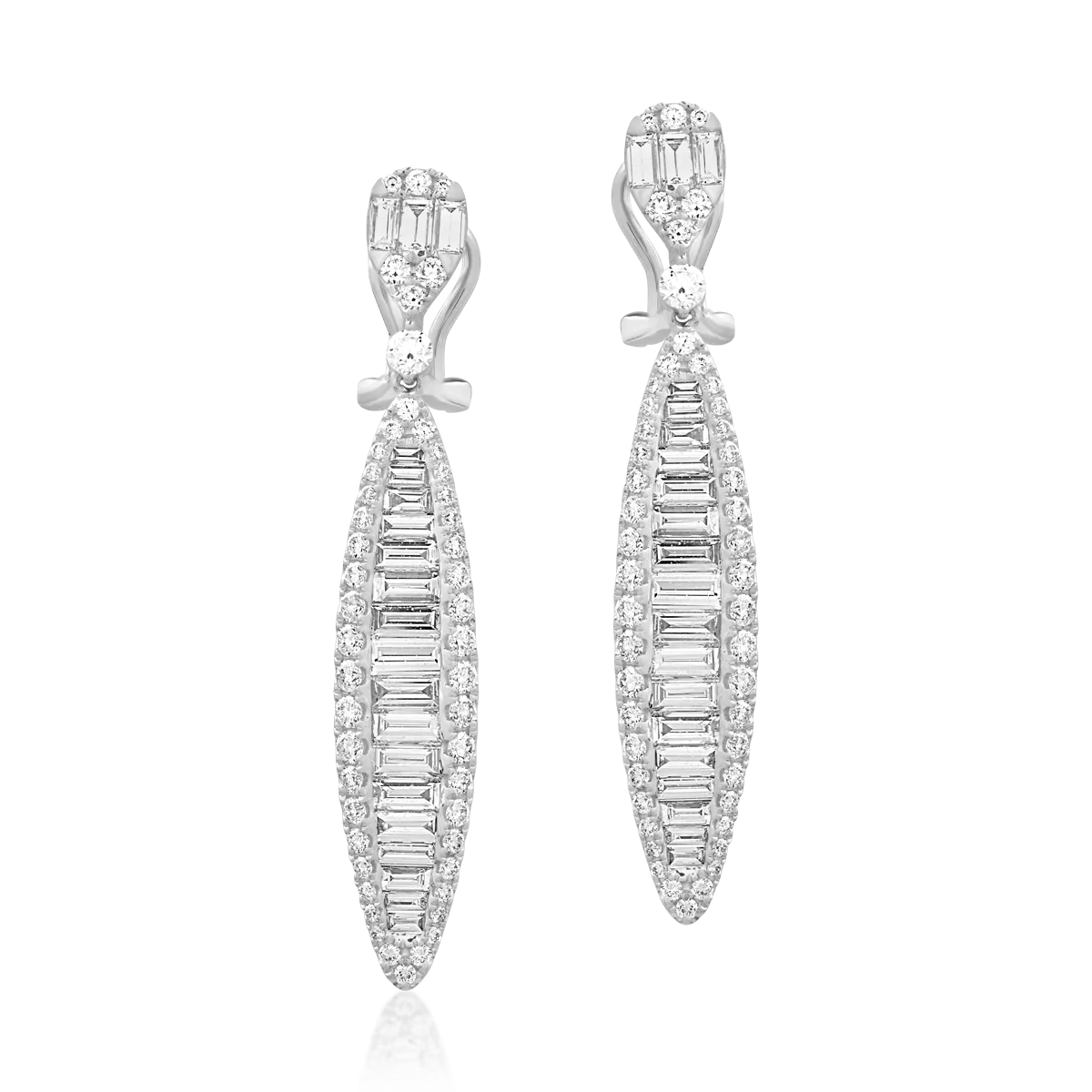 Kolczyki z 18-karatowego białego złota z brylantami o masie 4,54 ct-55696