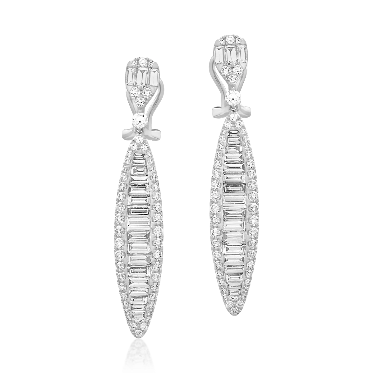 18K white gold earrings with diamonds of 4.54ct