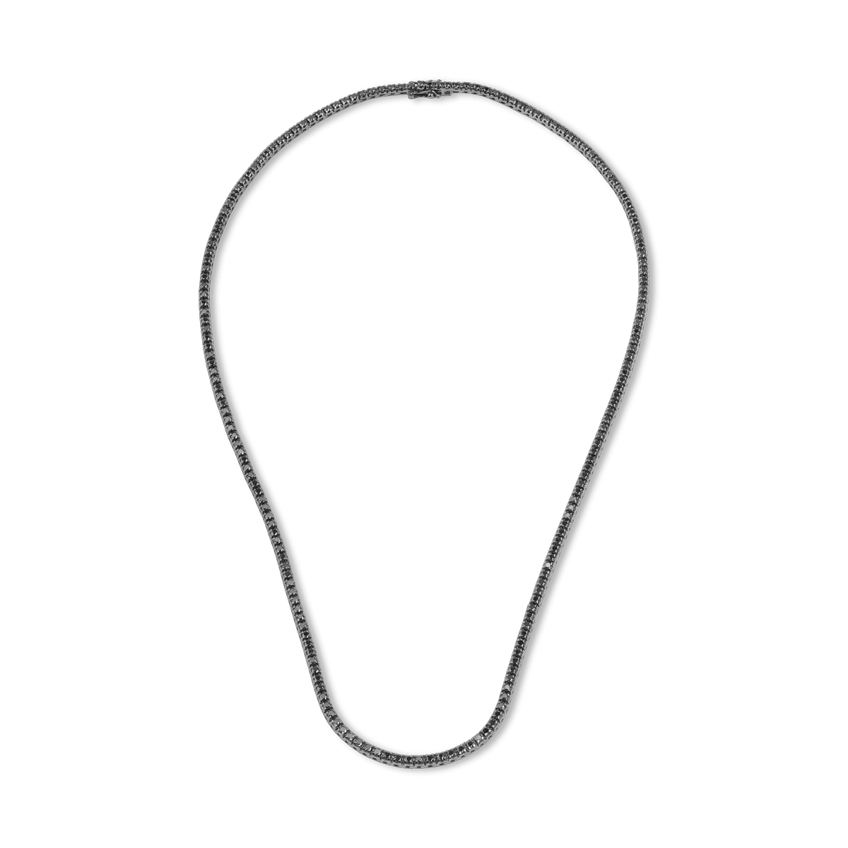18K black gold tennis necklace with 3.2ct black diamonds