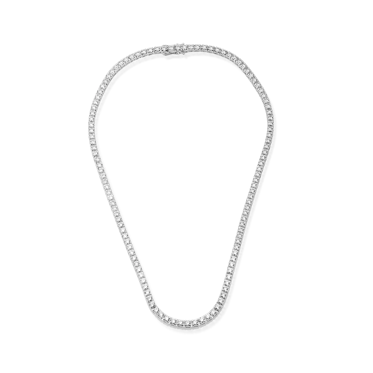 Colier tennis din aur alb cu diamante de 2.8ct