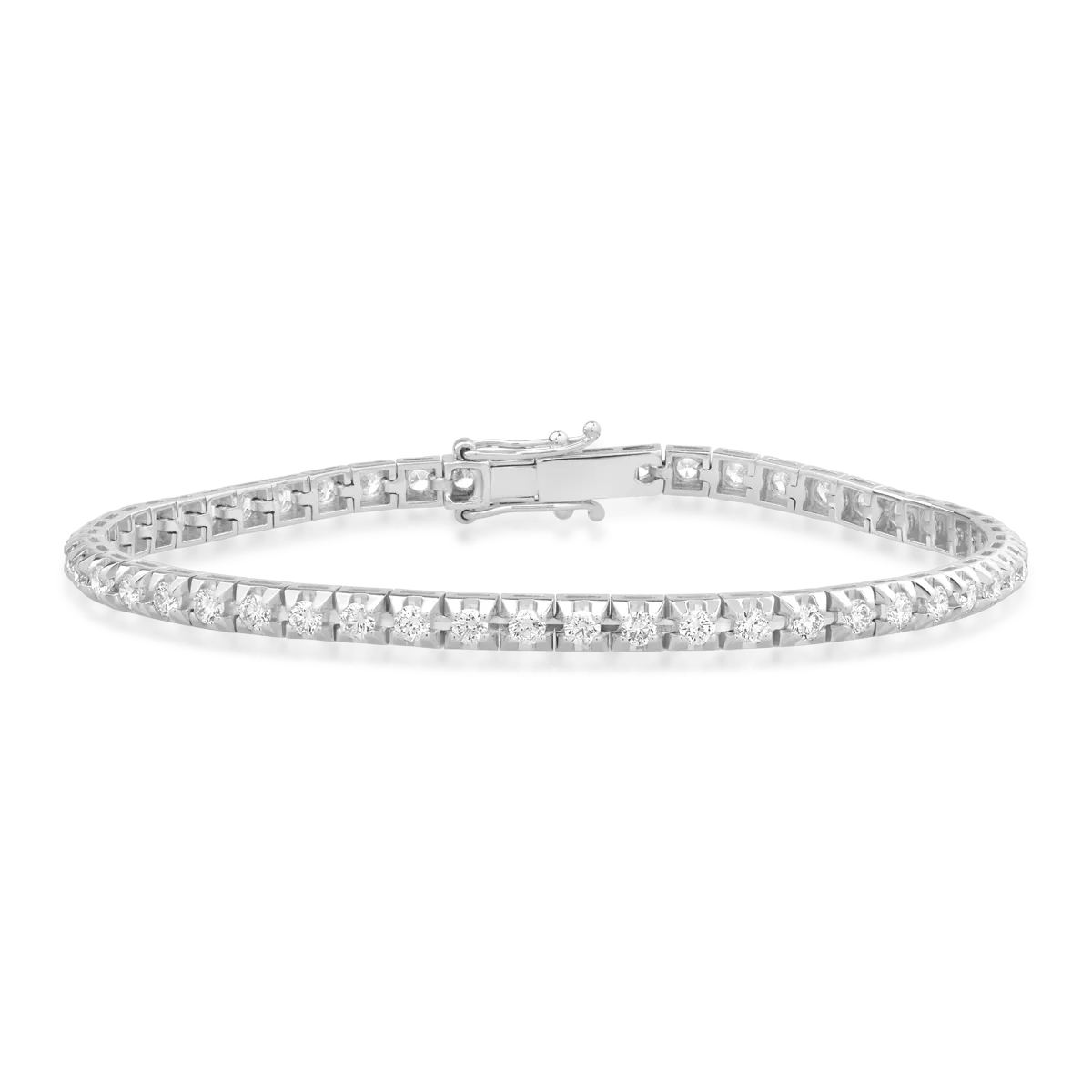18K white gold tennis bracelet with 2ct diamonds