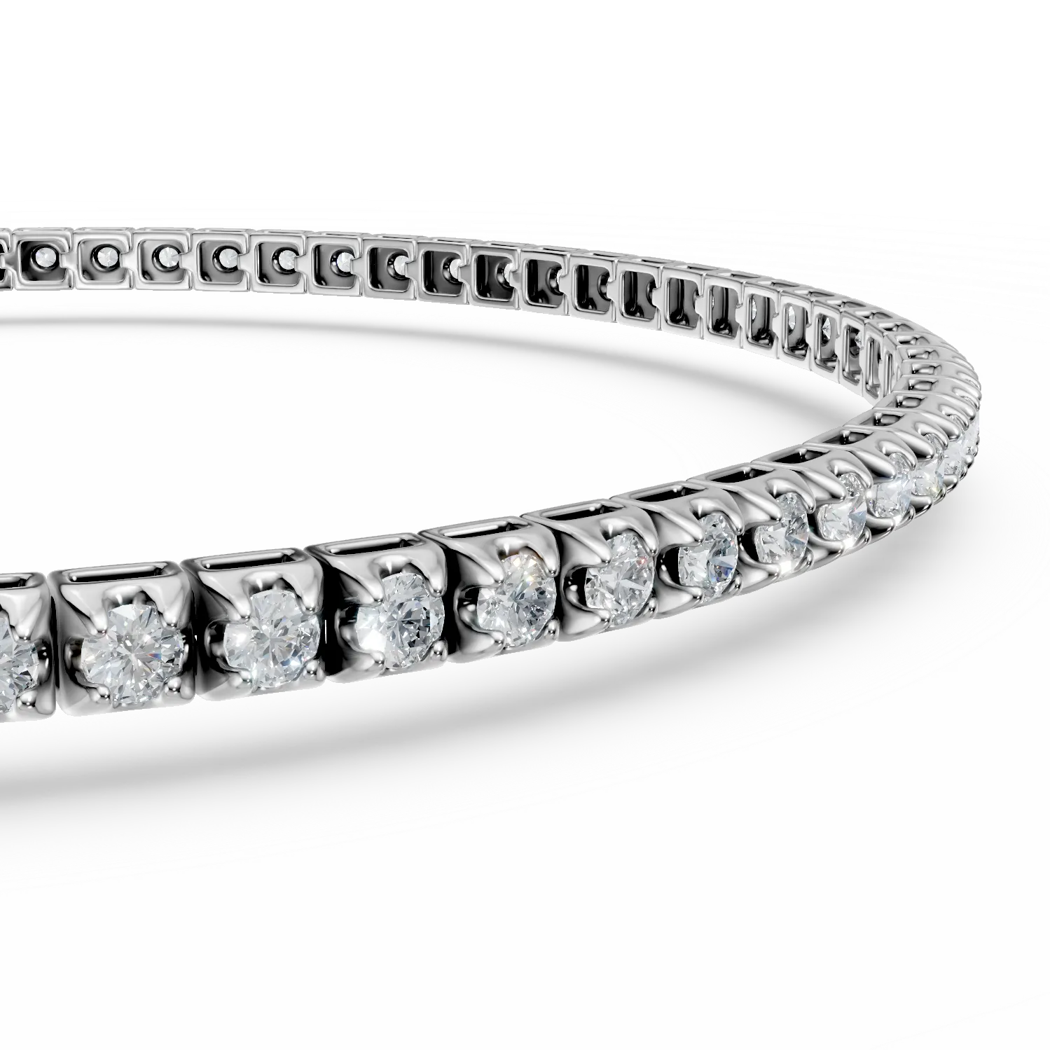 Fehérarany tenisz karkötő 2.10ct gyémántokkal