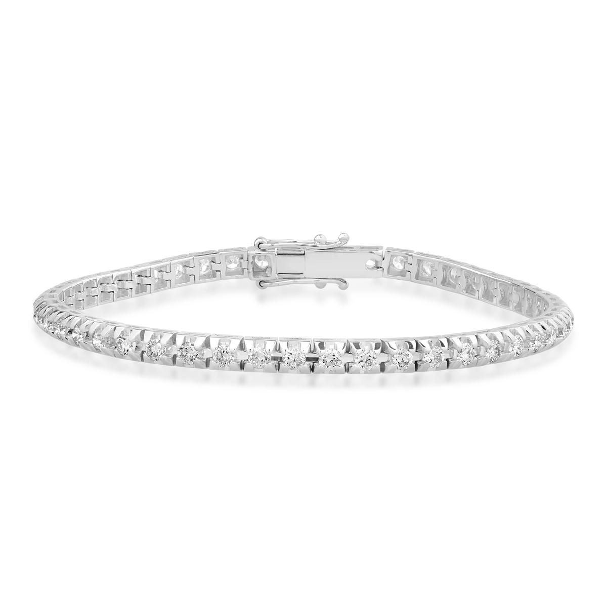 Bratara tennis din aur alb cu diamante de 2.85ct