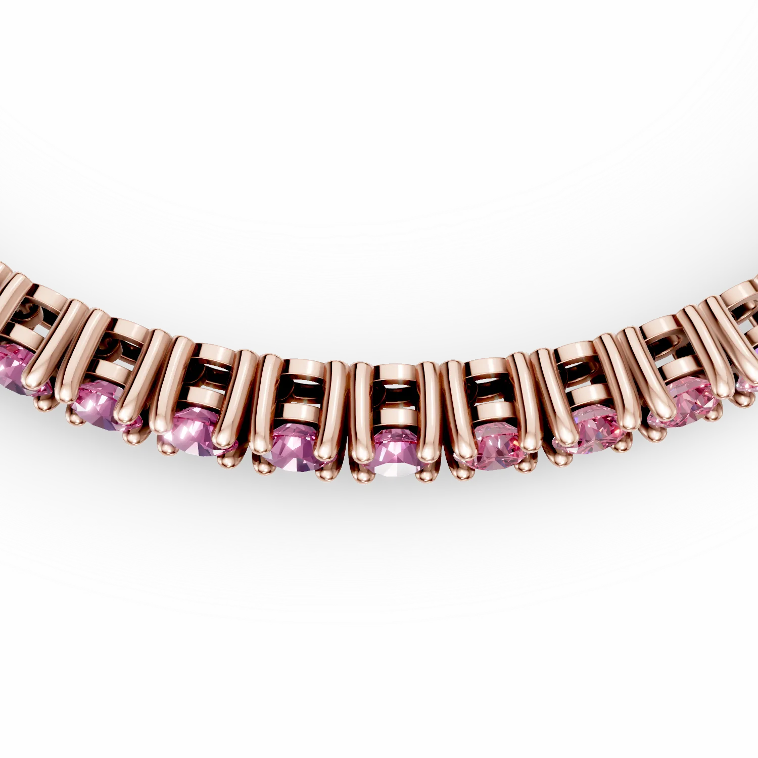 Karkötő 18K-os rózsaszín aranyból 4,75ct többszínű zafírral