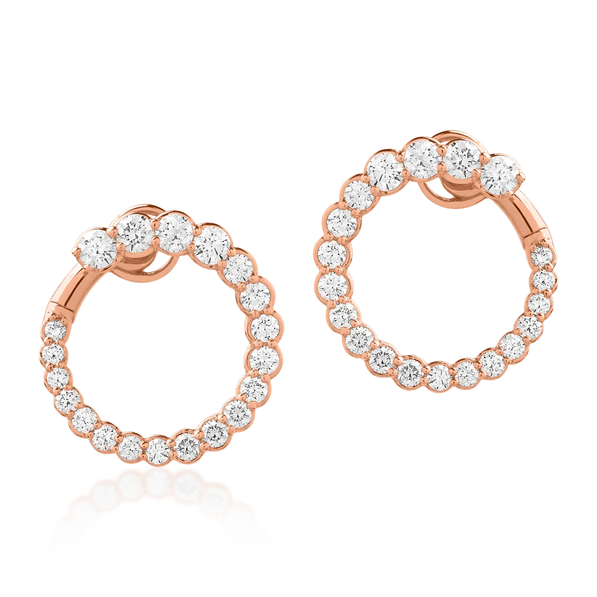 18K rose gold earrings with diamonds of 2.48ct