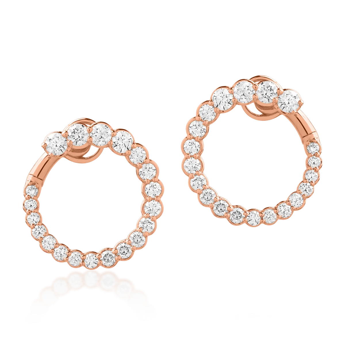 Cercei din aur roz de 18K cu diamante de 2.48ct-55801