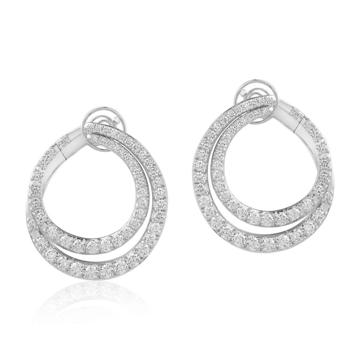 18K white gold earrings with diamonds of 6.65ct