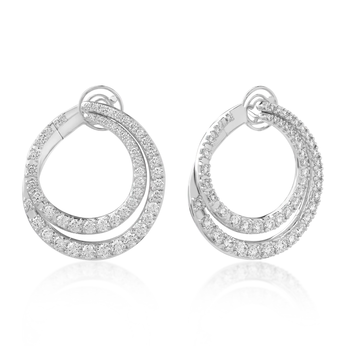 18K white gold earrings with diamonds of 6.65ct