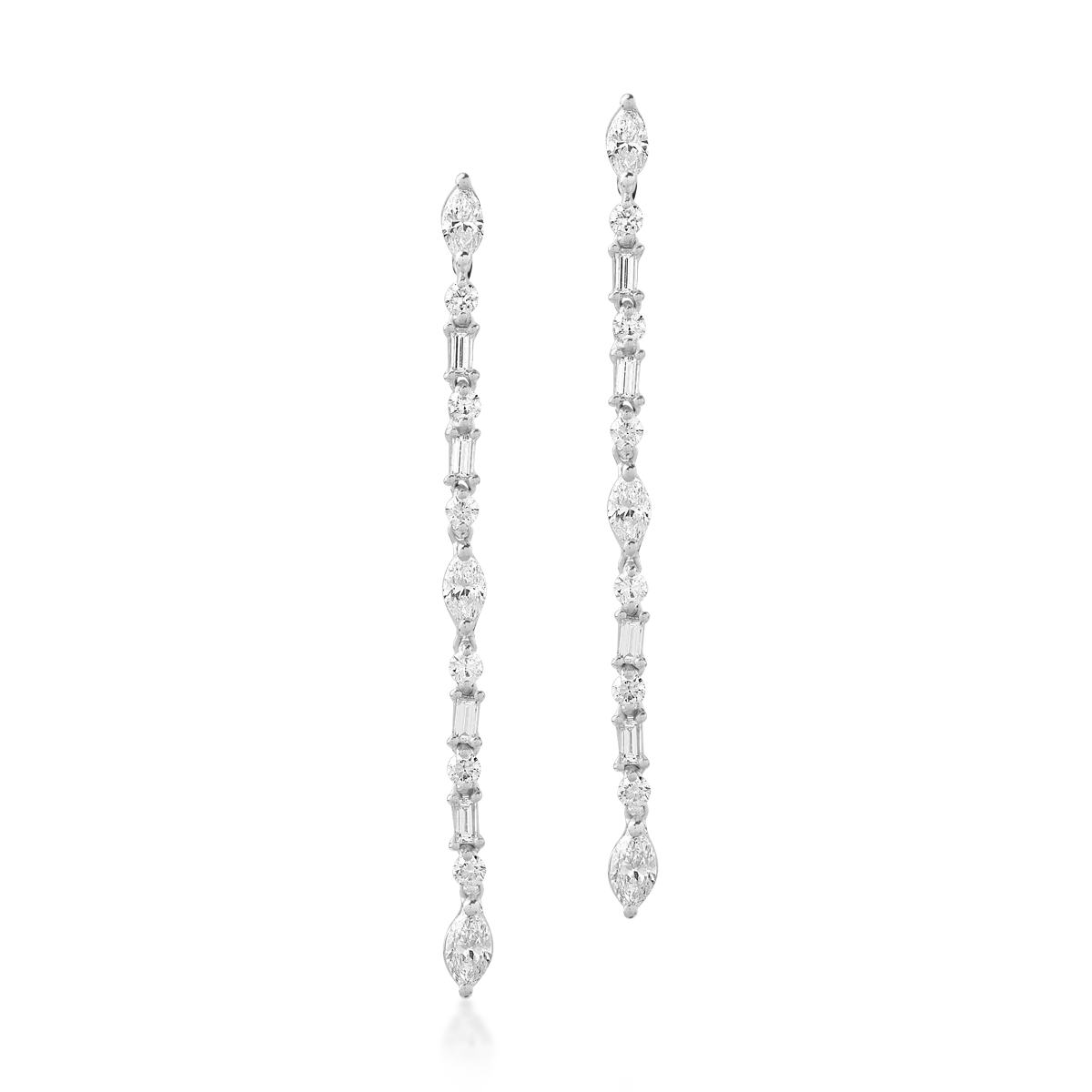 18K white gold earrings with diamonds of 2.32ct