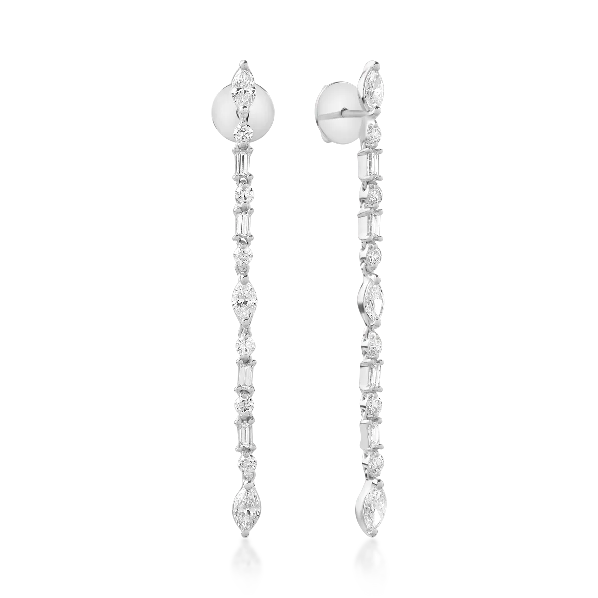 18K white gold earrings with diamonds of 2.32ct