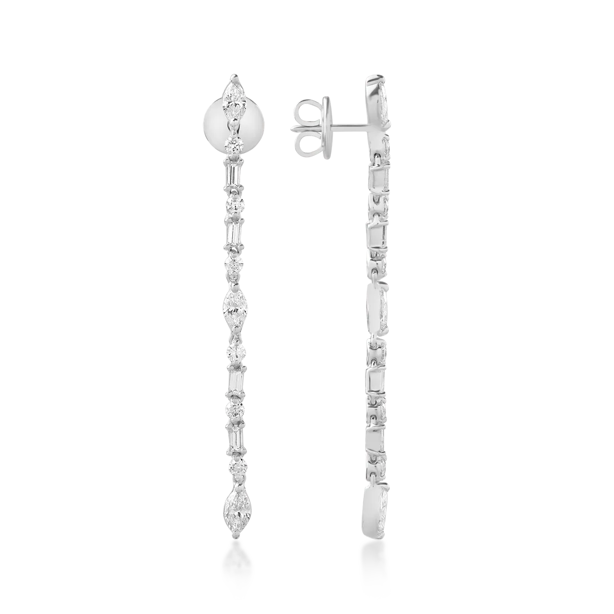 18K white gold earrings with diamonds of 2.32ct