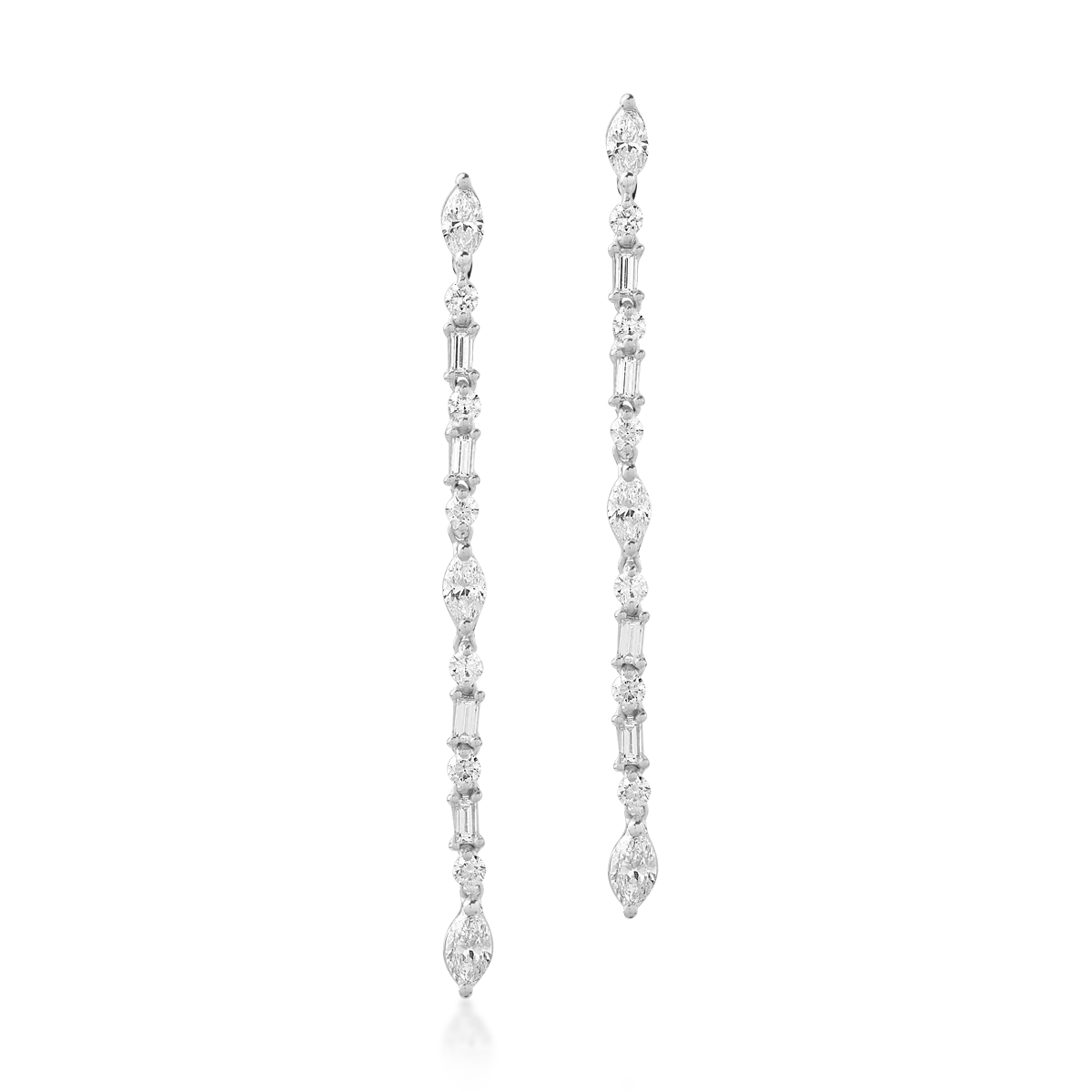 Teilor Cercei din aur alb cu diamante de 2.32ct