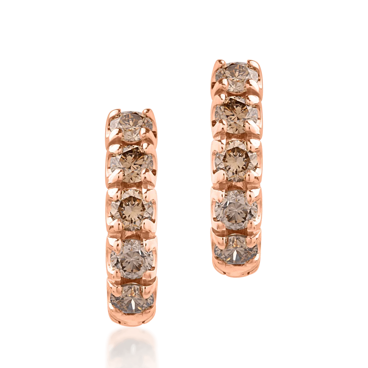 18K rose gold earrings with brown diamonds of 0.46ct