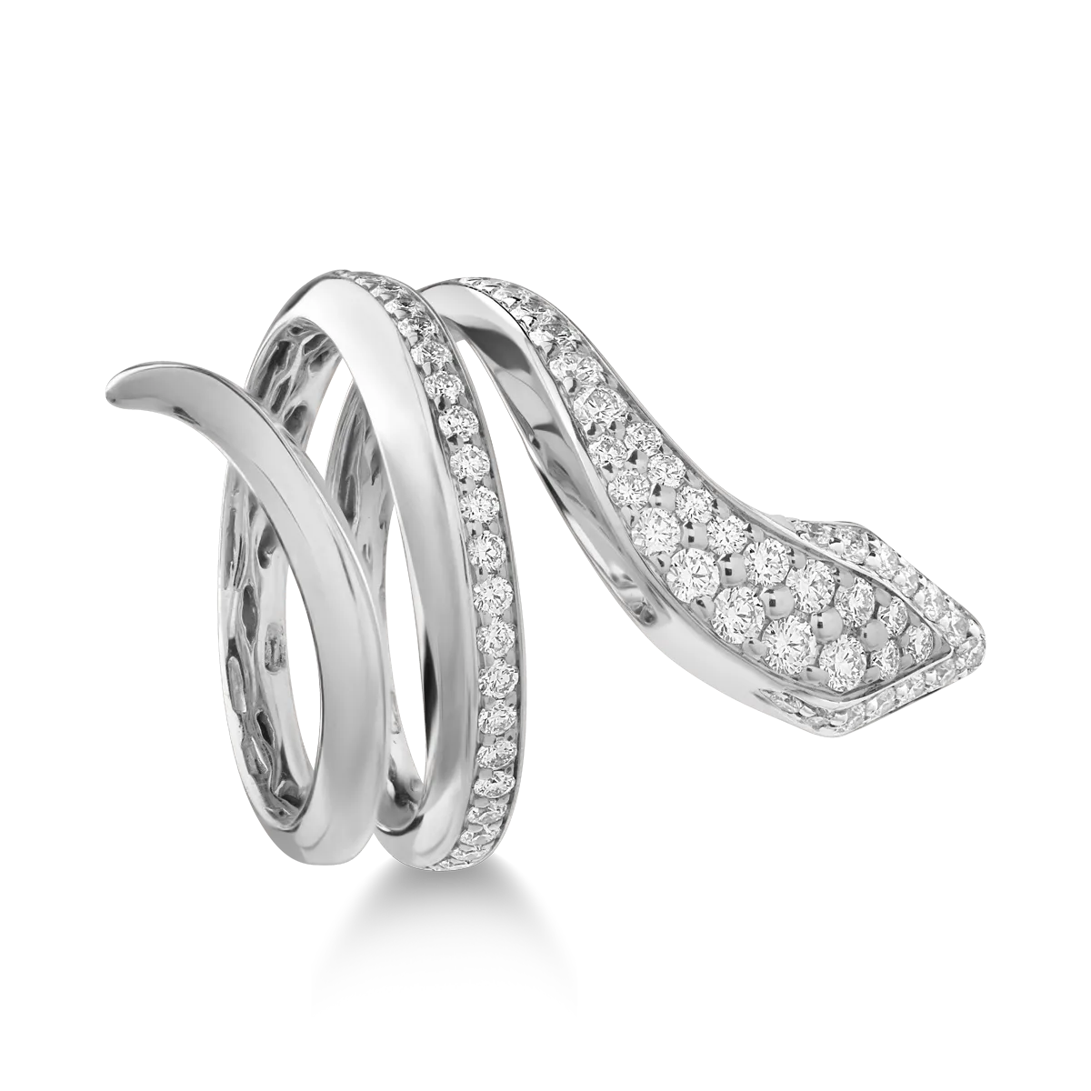 18K бял златен пръстен с диаманти от 0.93ct