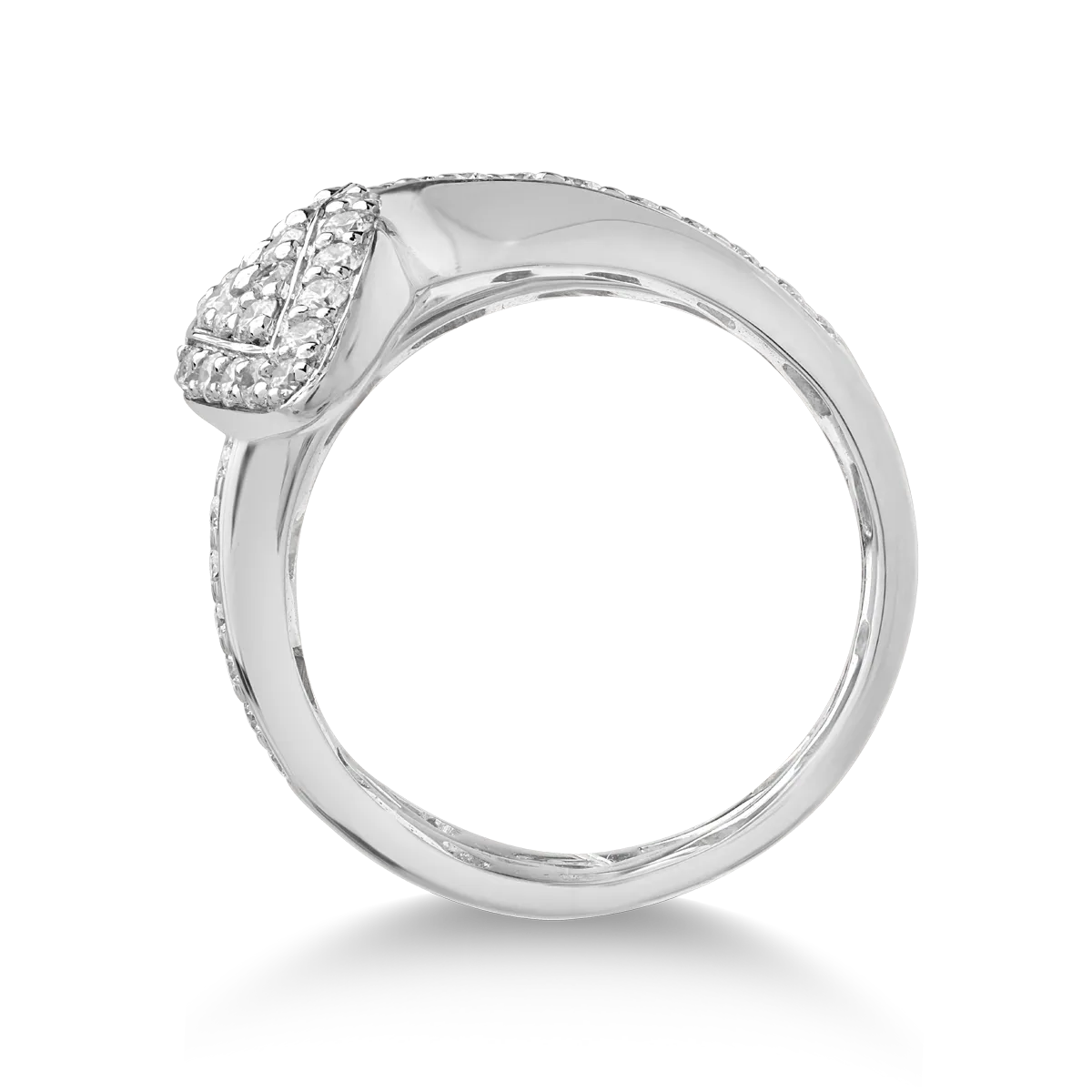 18K бял златен пръстен с диаманти от 0.93ct