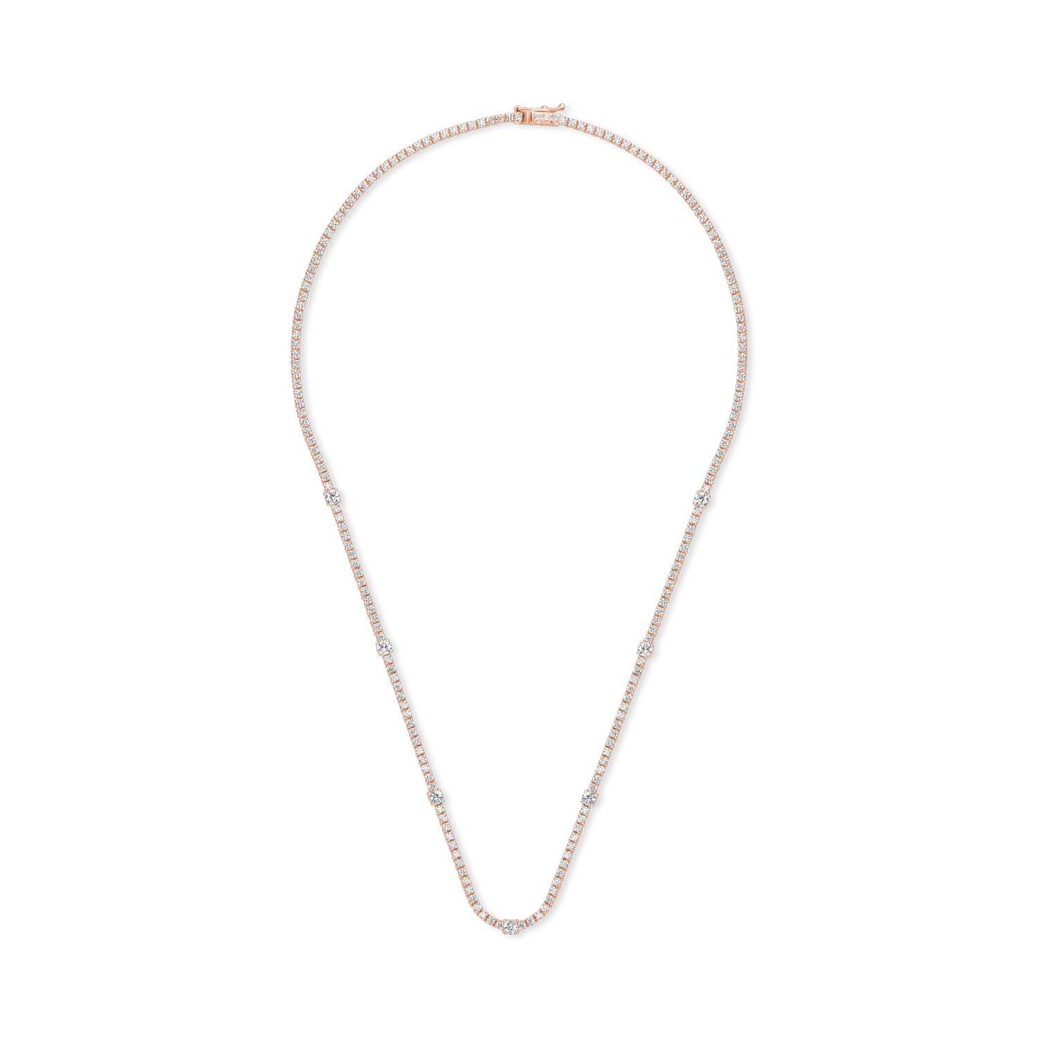 Rose gold tennis necklace with 3.5ct diamonds-186133