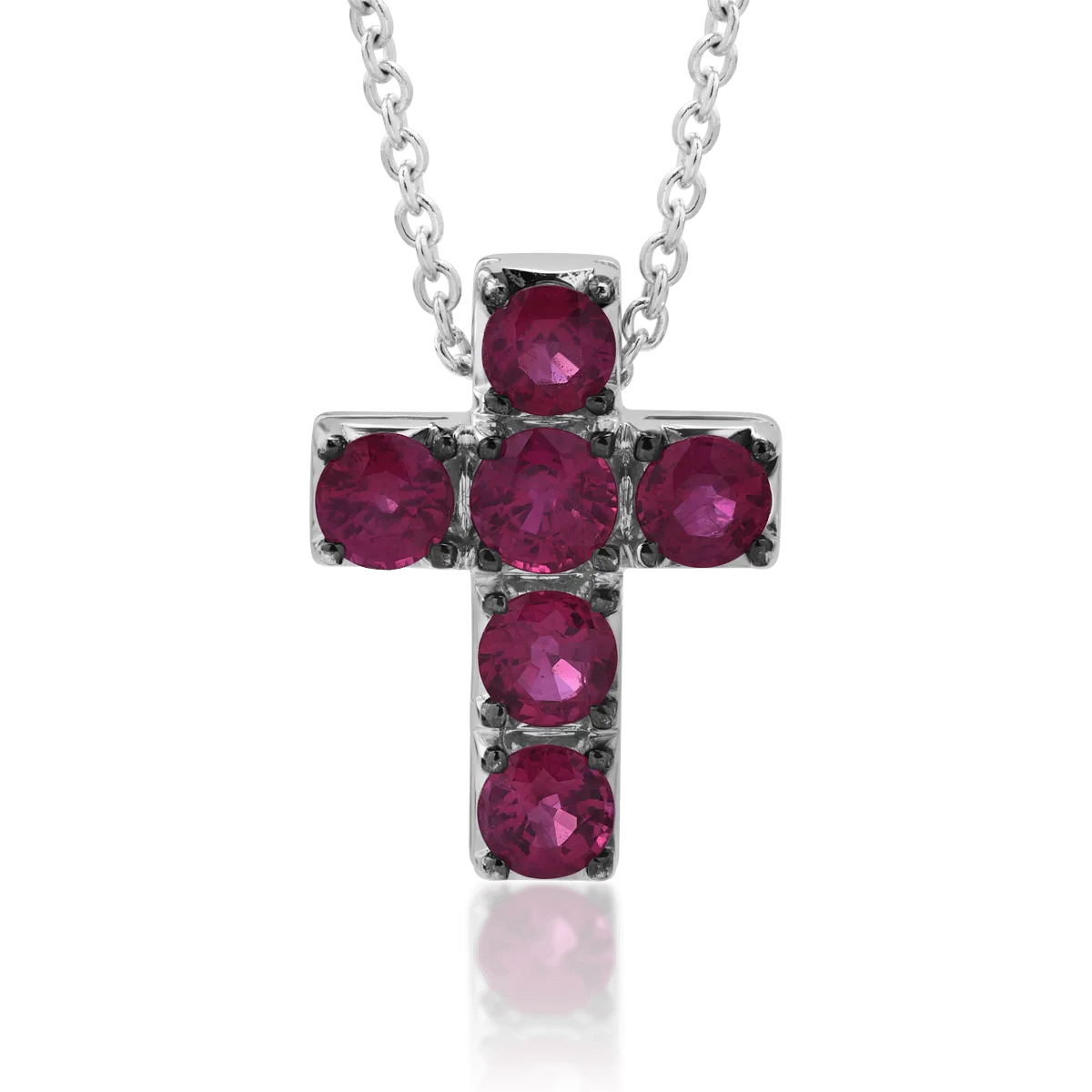 Nyaklánc medállal 18K-os fehér aranyból 1,74ct rubinnal-55895