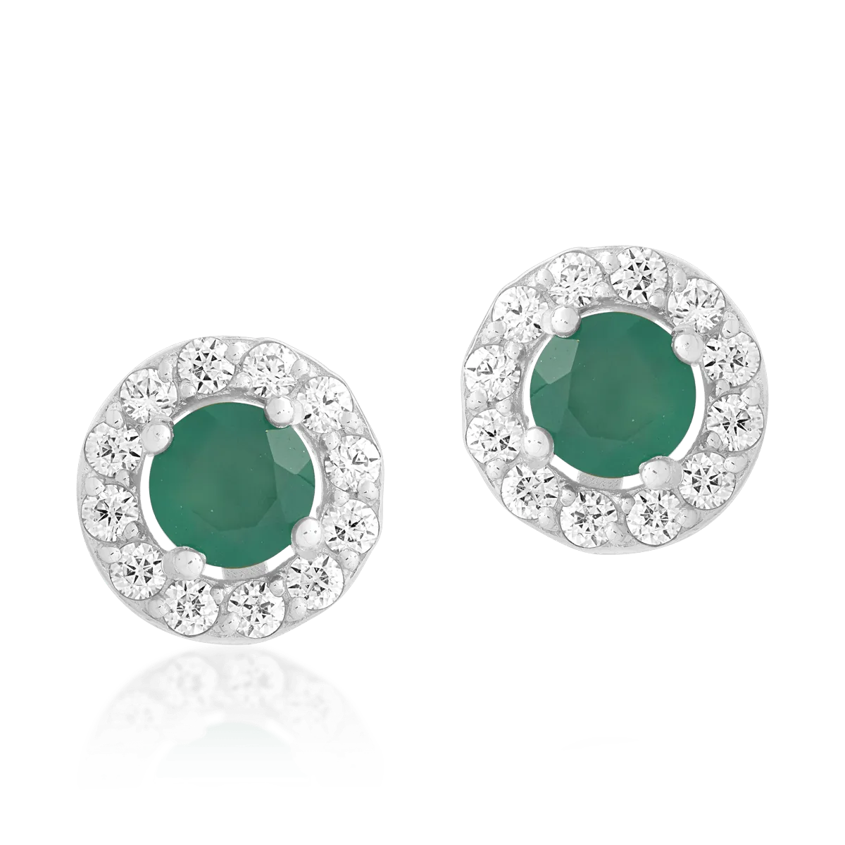 14K white gold earrings-46694