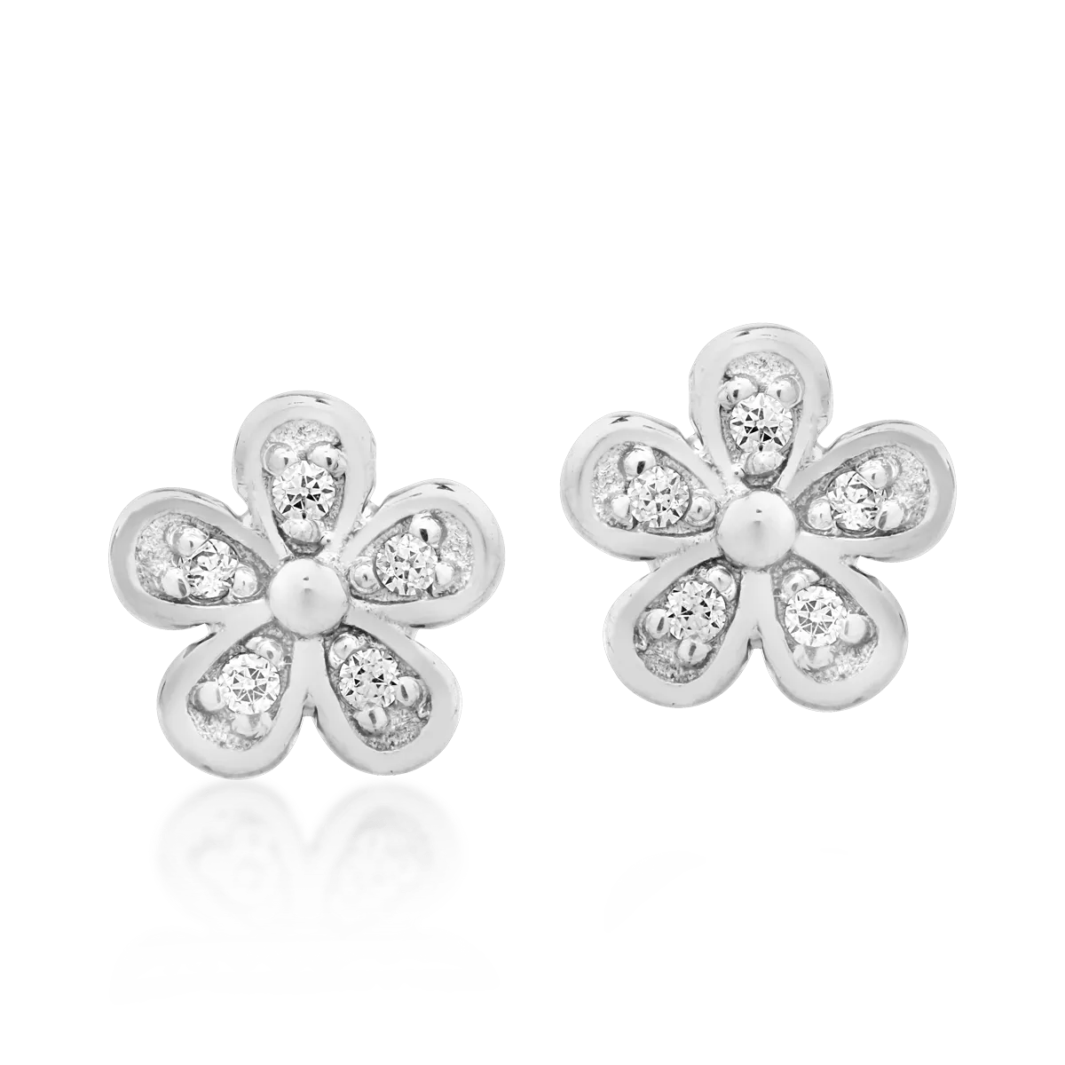 14K white gold earrings