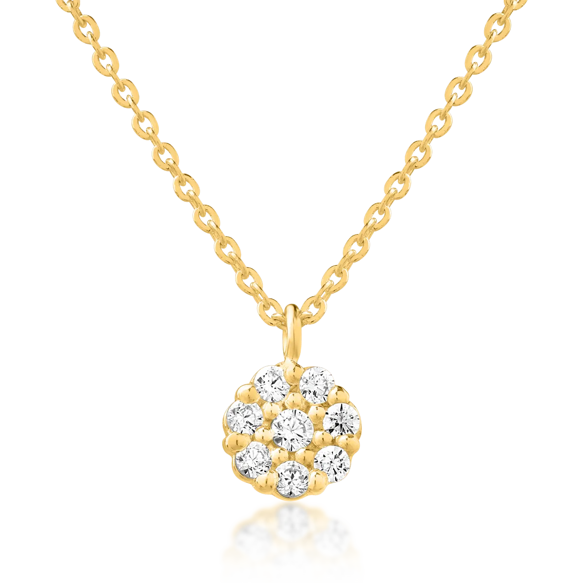 Lant cu pandantiv din aur galben de 14K