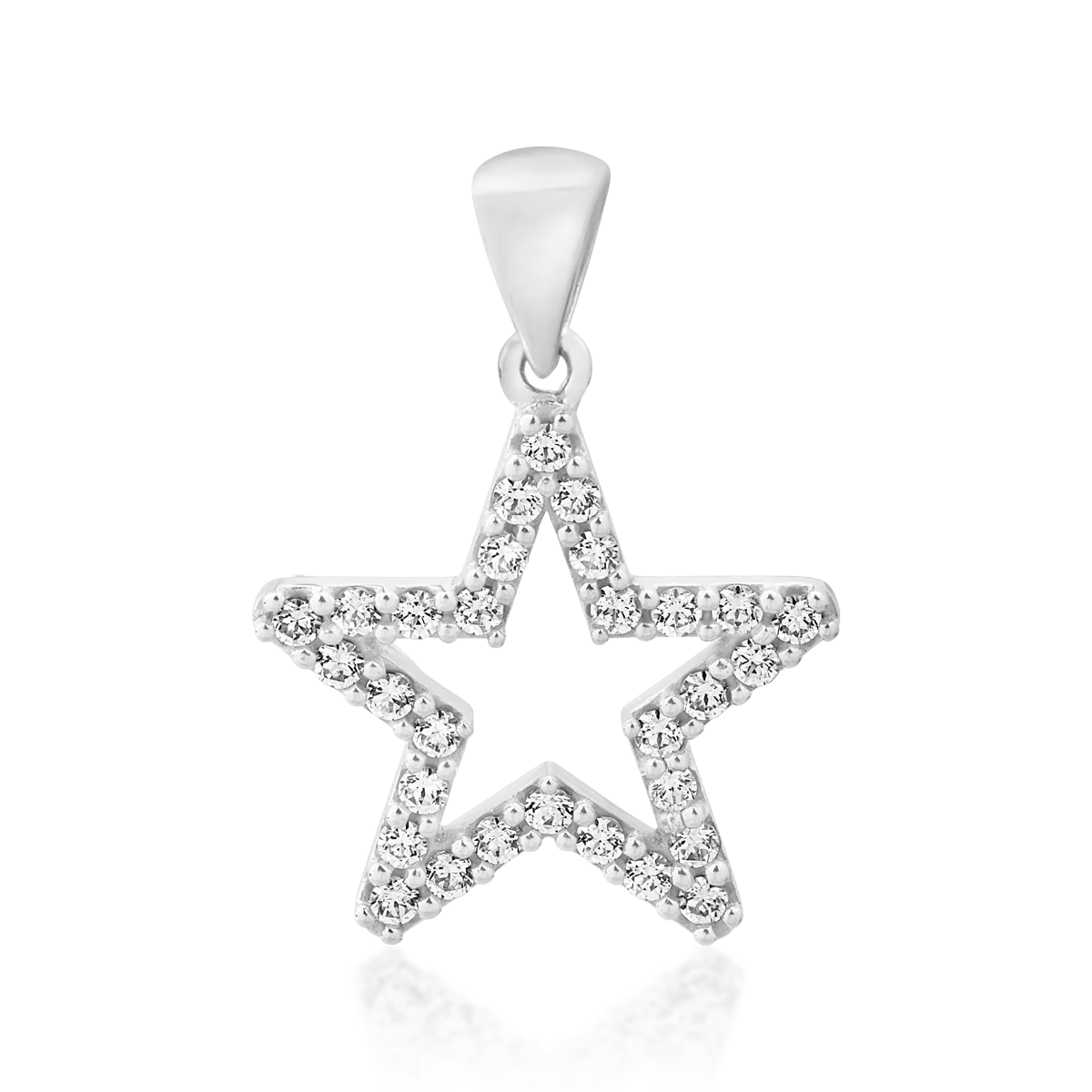 14K white gold star pendant