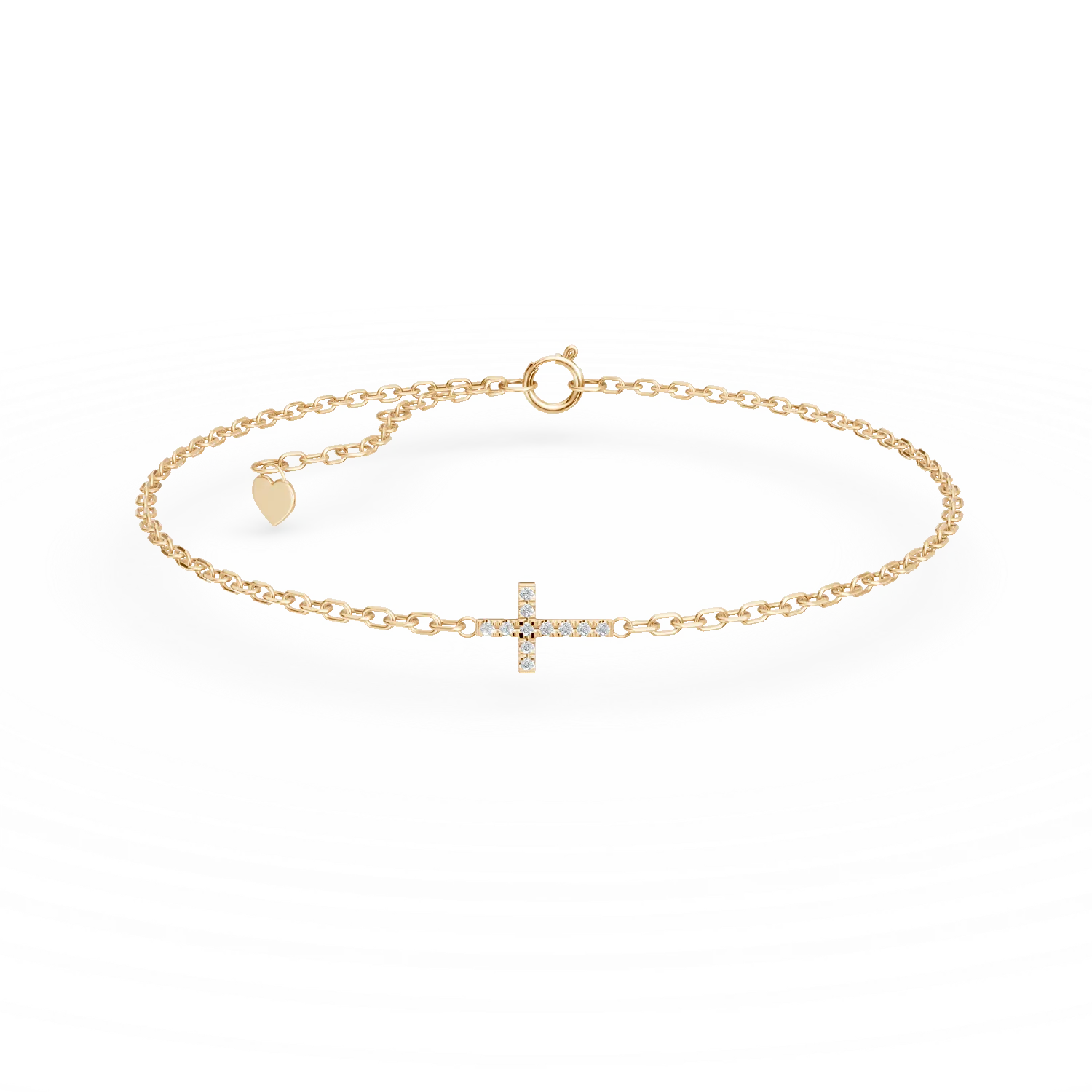 18 karátos sárga arany karkötő 0.055 karátos gyémántokkal