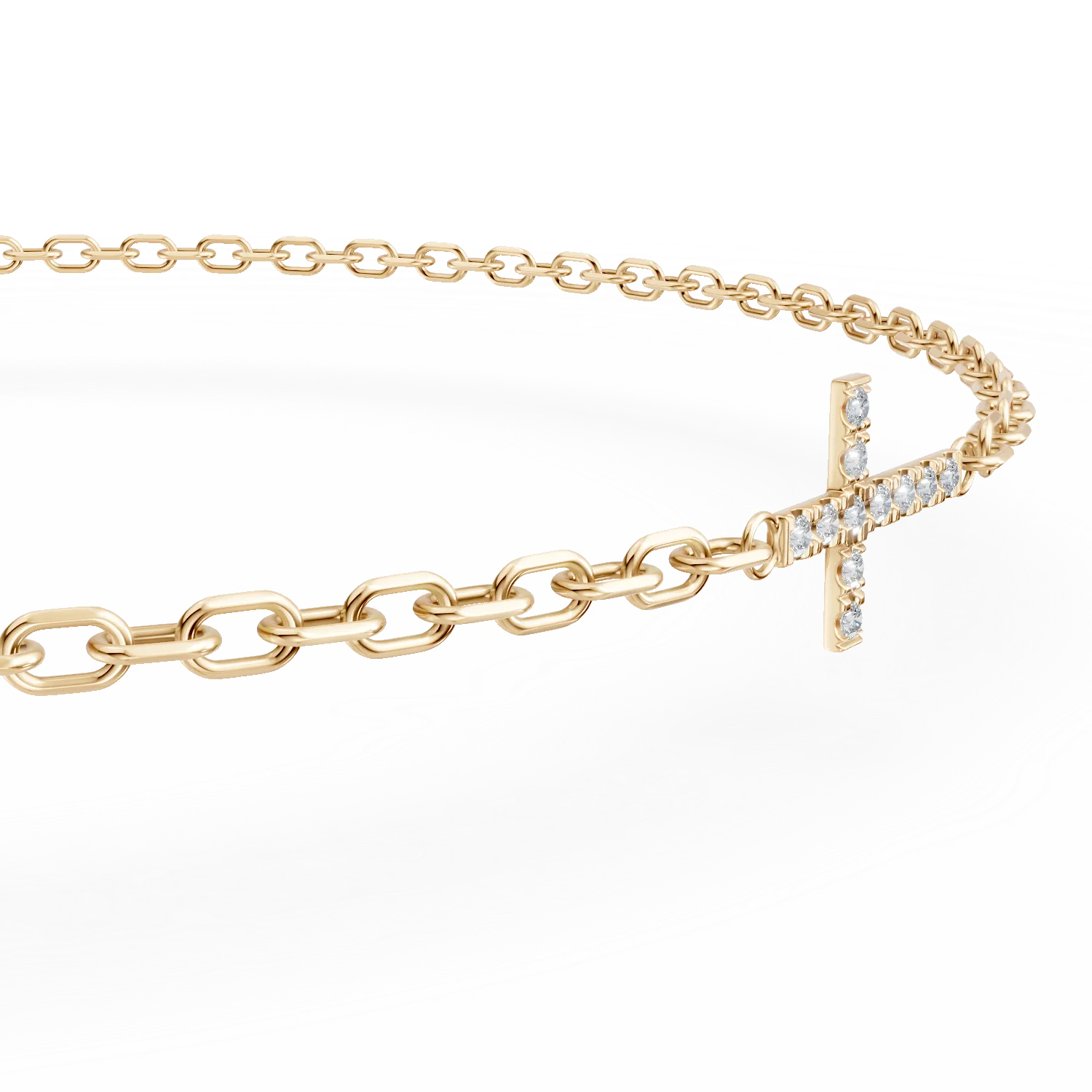 Bratara din aur galben de 18K cu diamante de 0.055ct