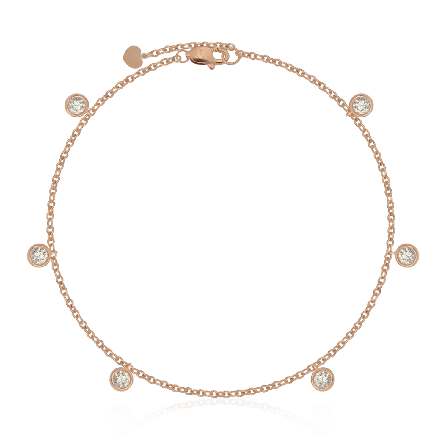 Bratara de picior din aur roz de 18K cu diamante de 0.34ct-46750
