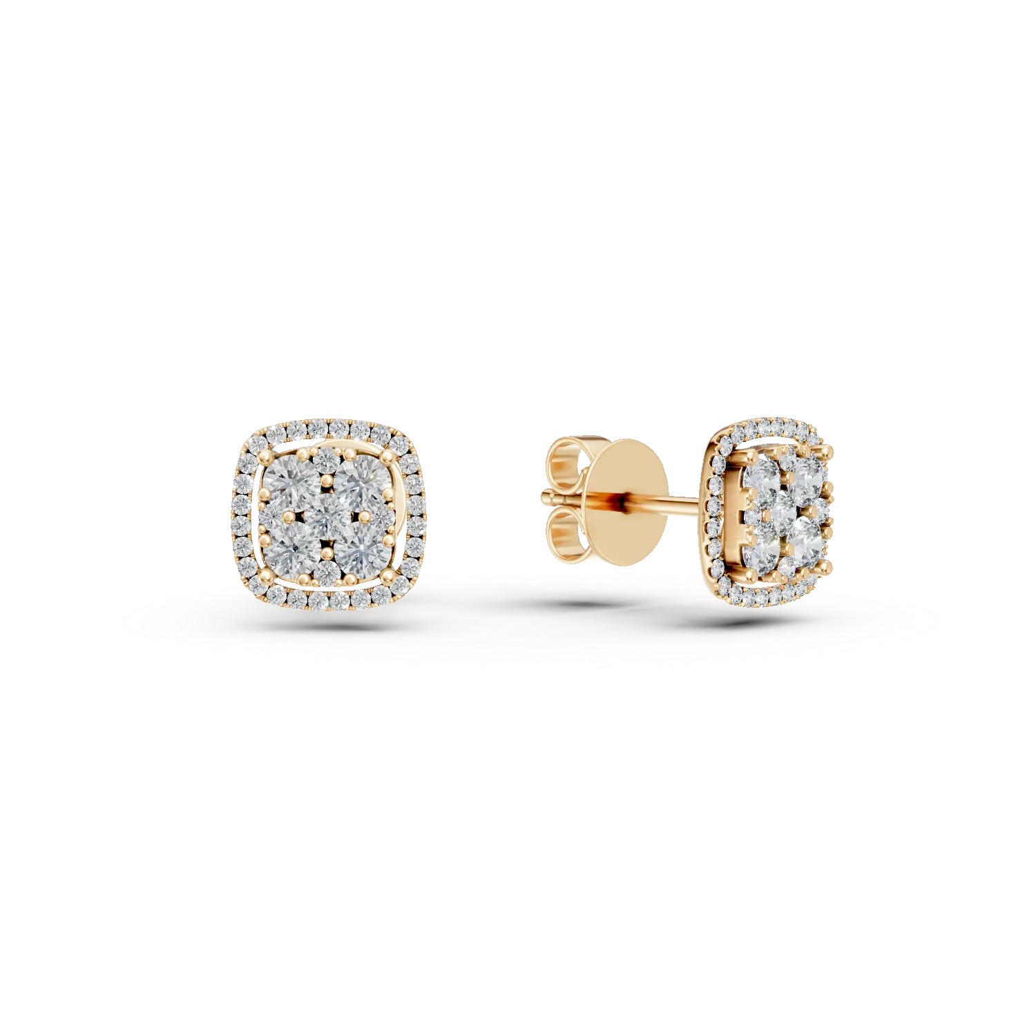 Cercei din aur galben cu diamante de 0.96ct