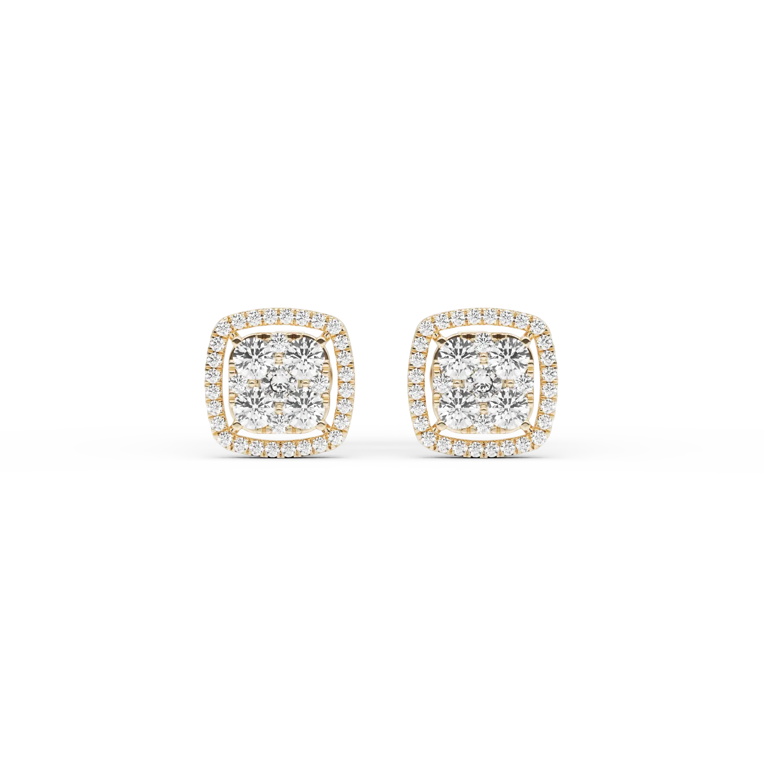 Cercei din aur galben de 18K cu diamante de 1ct - 1 | YEO