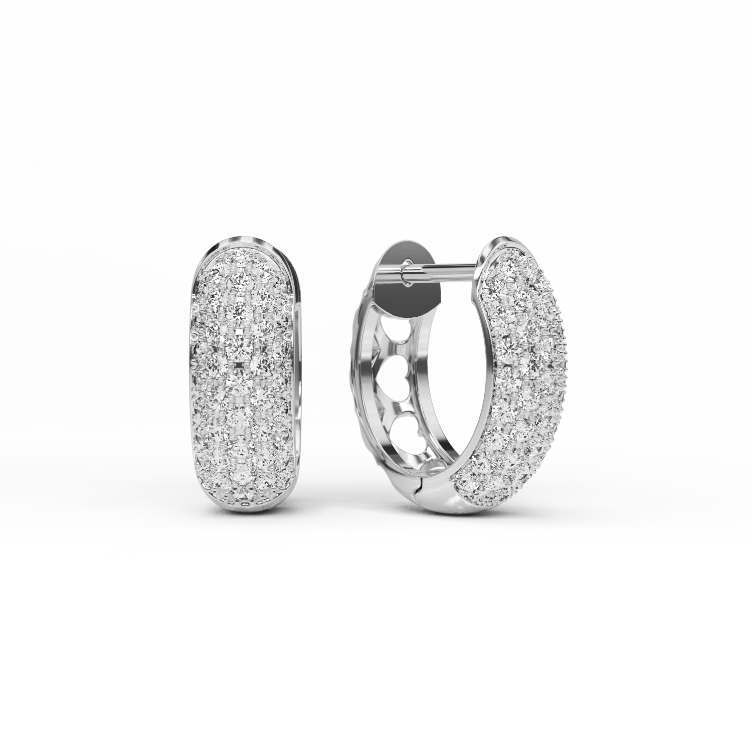 Cercei din aur alb cu diamante de 0.37ct