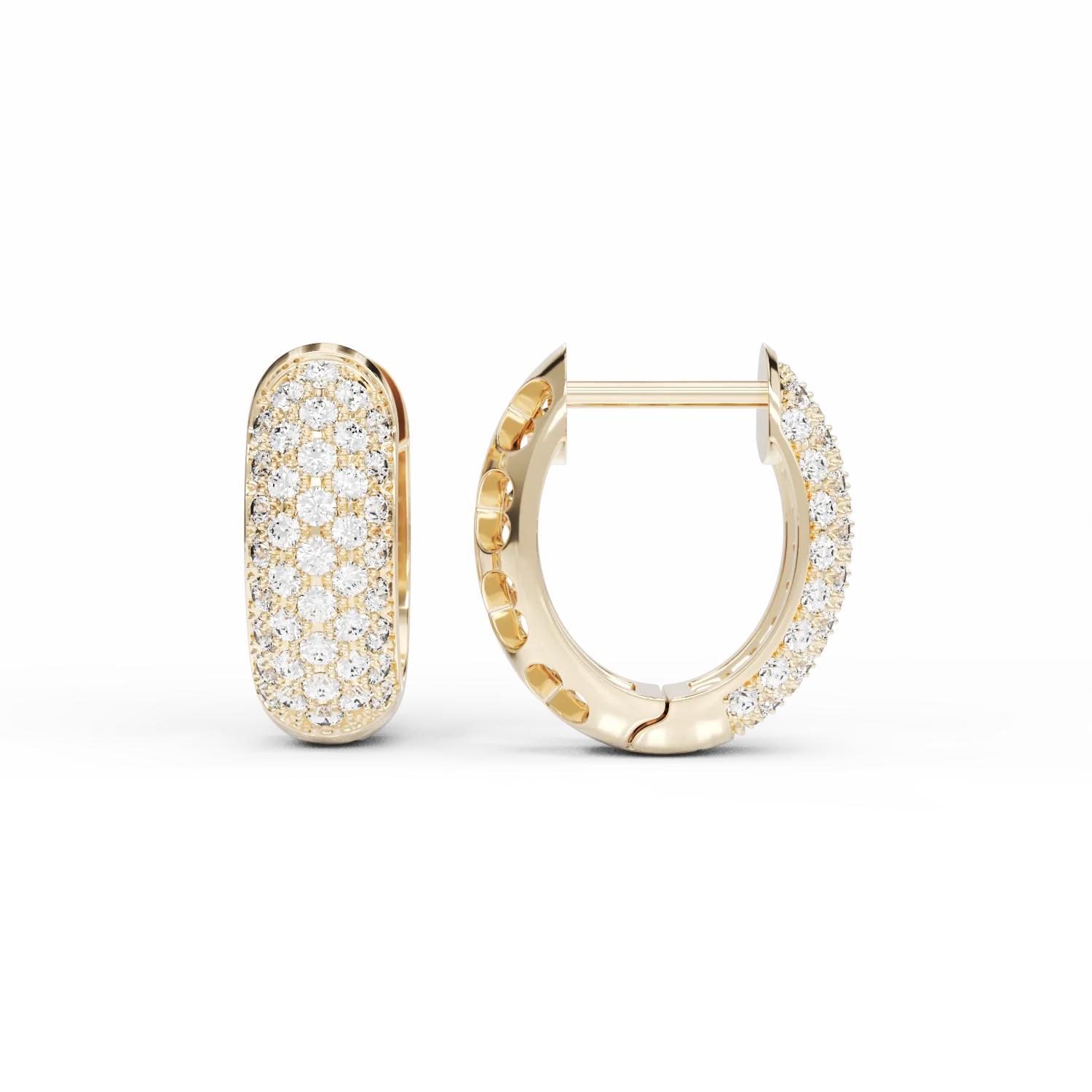 Cercei din aur galben de 18K cu diamante de 0.37ct