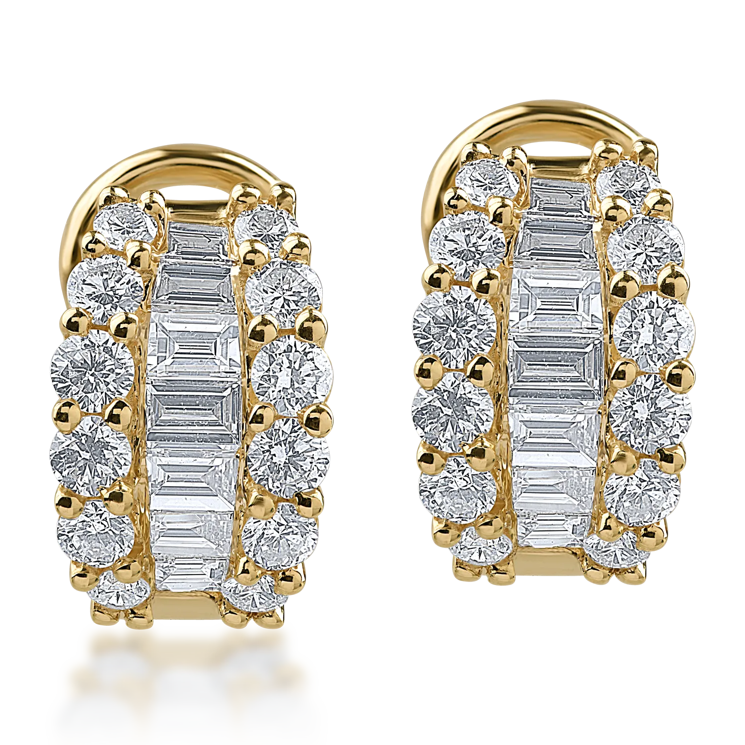 Cercei din aur galben cu diamante de 1.3ct