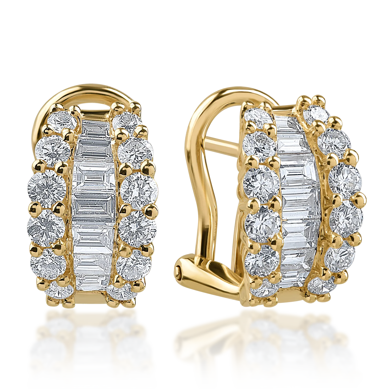 Cercei din aur galben cu diamante de 1.3ct