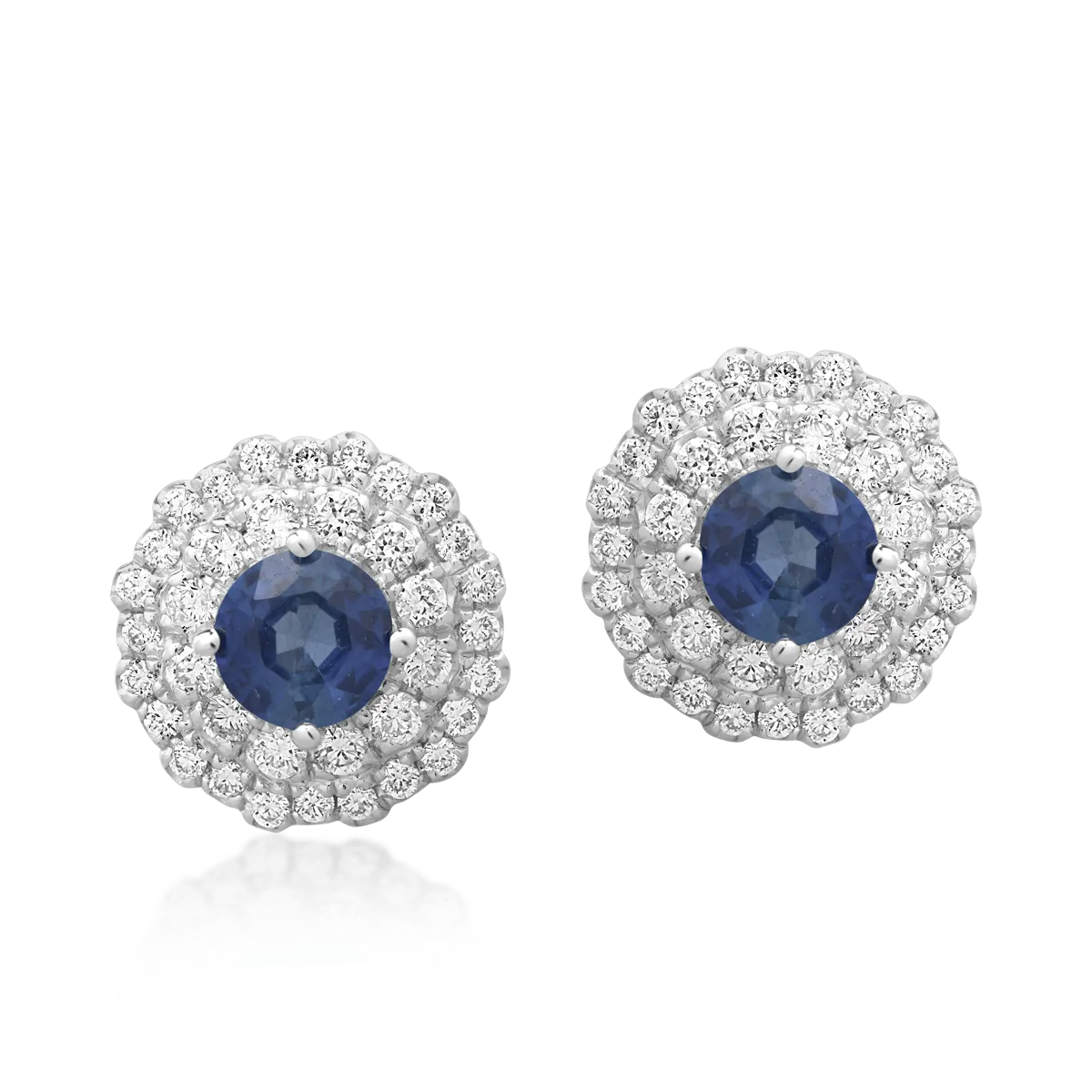 18K white gold earrings with 0.72ct sapphires and 0.33ct diamonds
