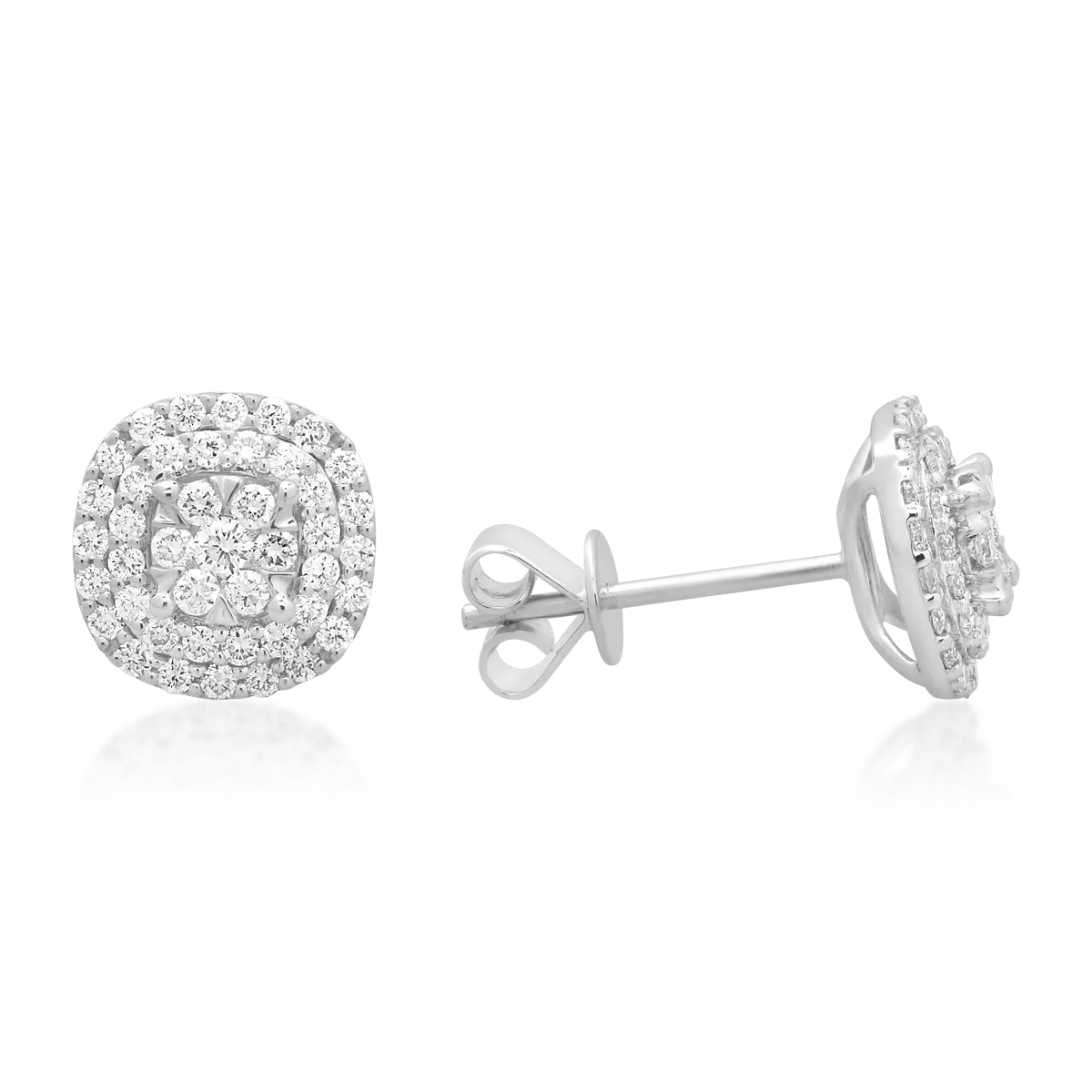 Cercei din aur alb cu diamante de 0.5ct