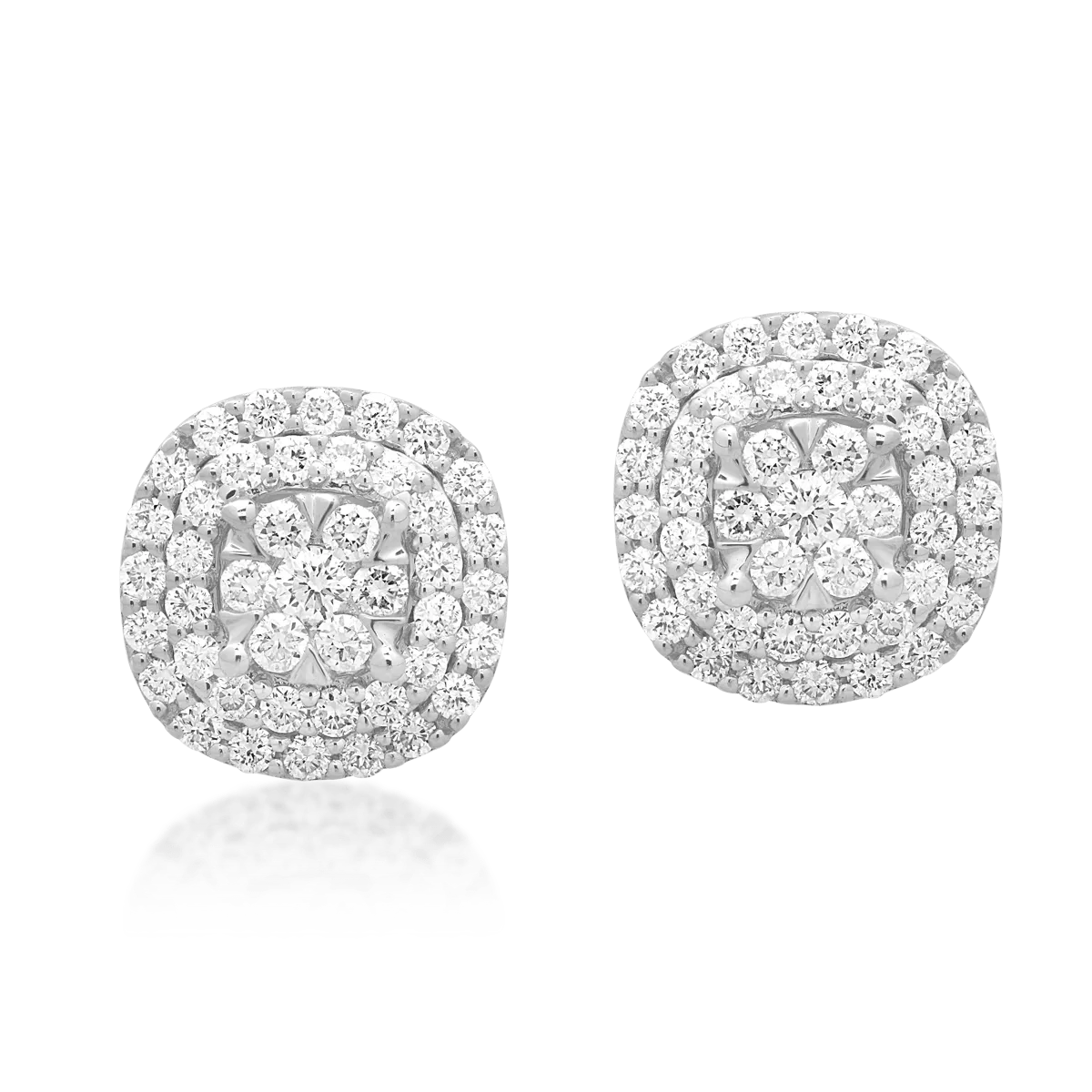 Cercei din aur alb de 18K cu diamante de 0.5ct - 1 | YEO