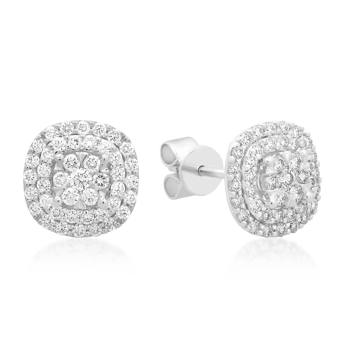 Cercei din aur alb de 18K cu diamante de 0.5ct