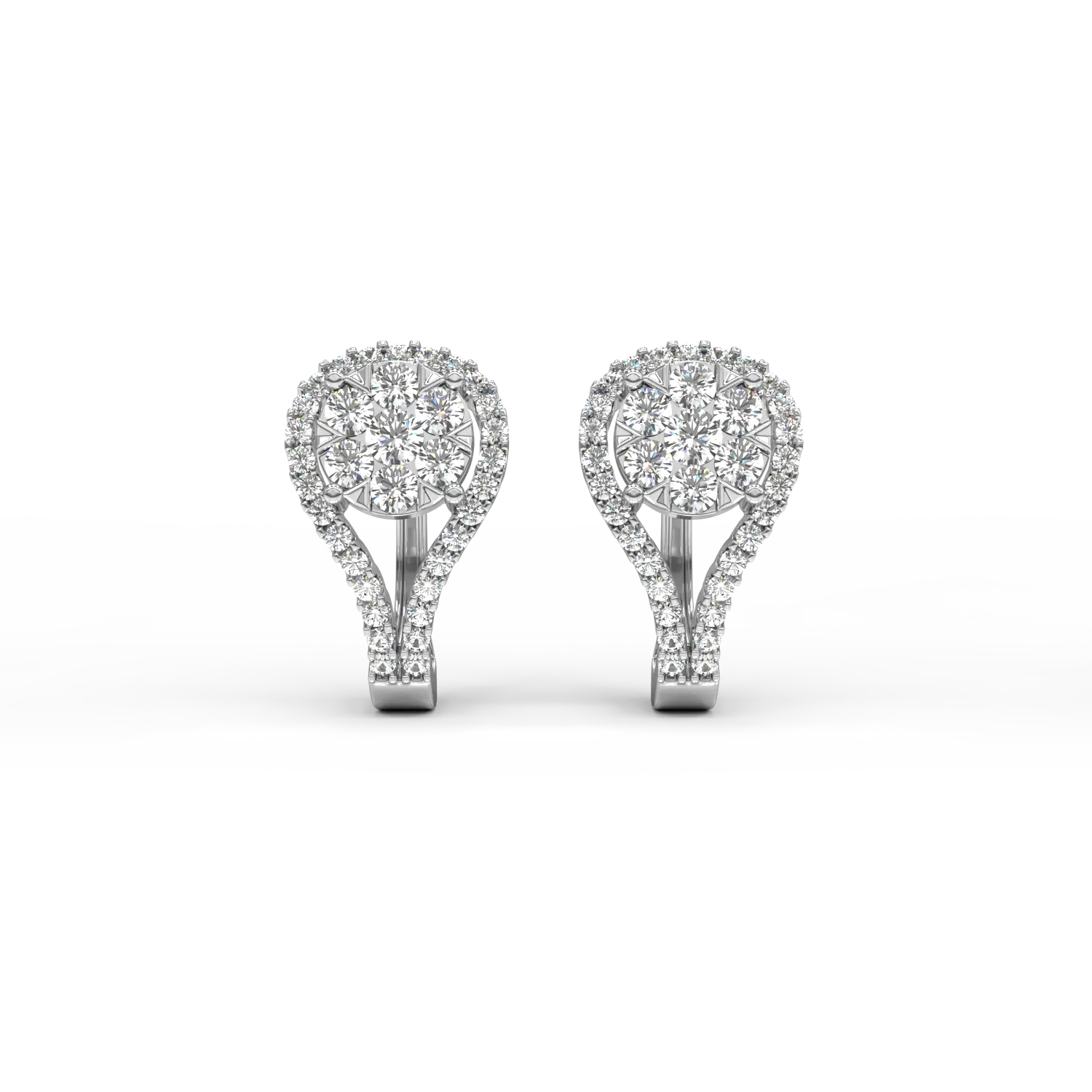 18K white gold earrings with 0.75ct diamonds