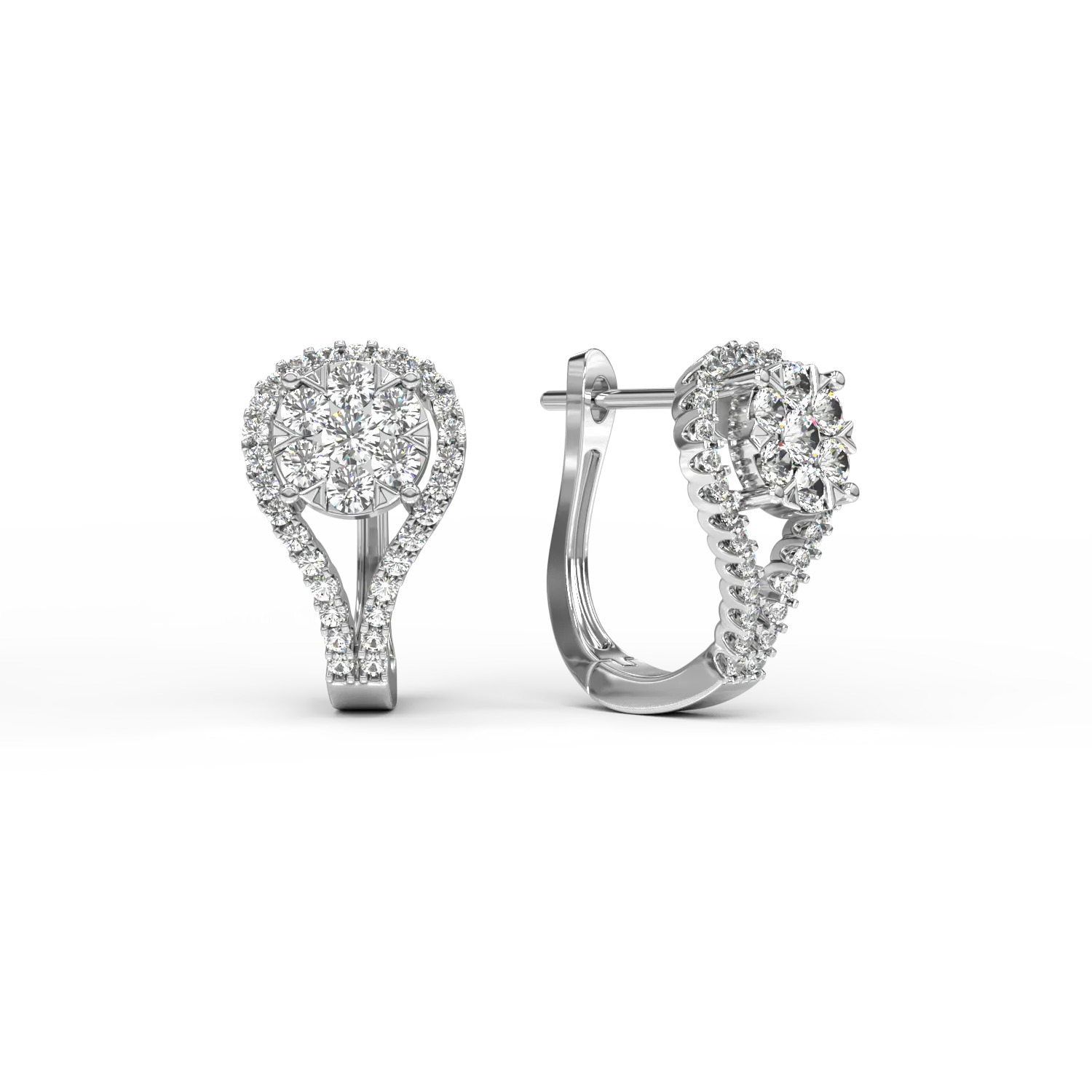 18K white gold earrings with 0.75ct diamonds