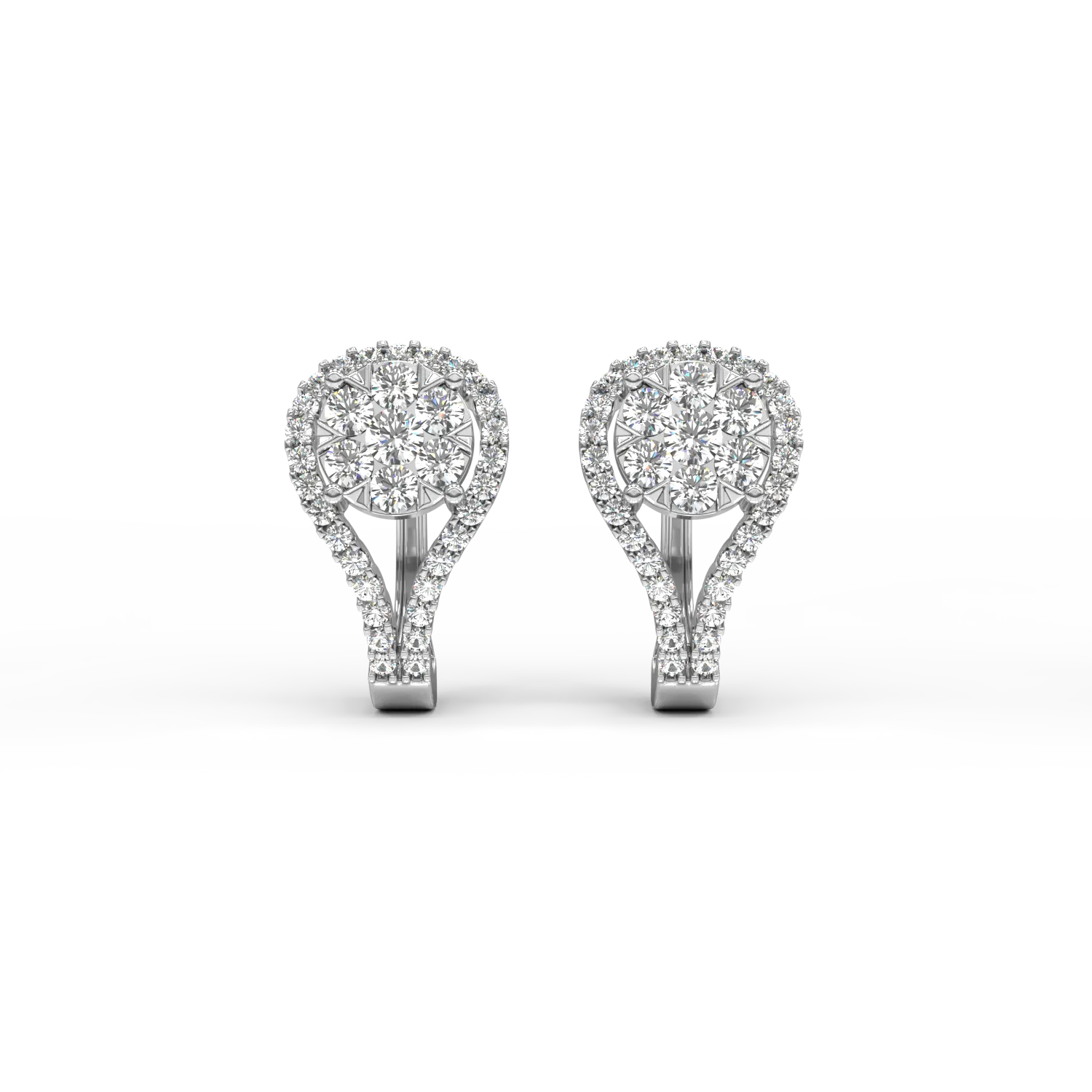 Cercei din aur alb de 18K cu diamante de 0.75ct-46792