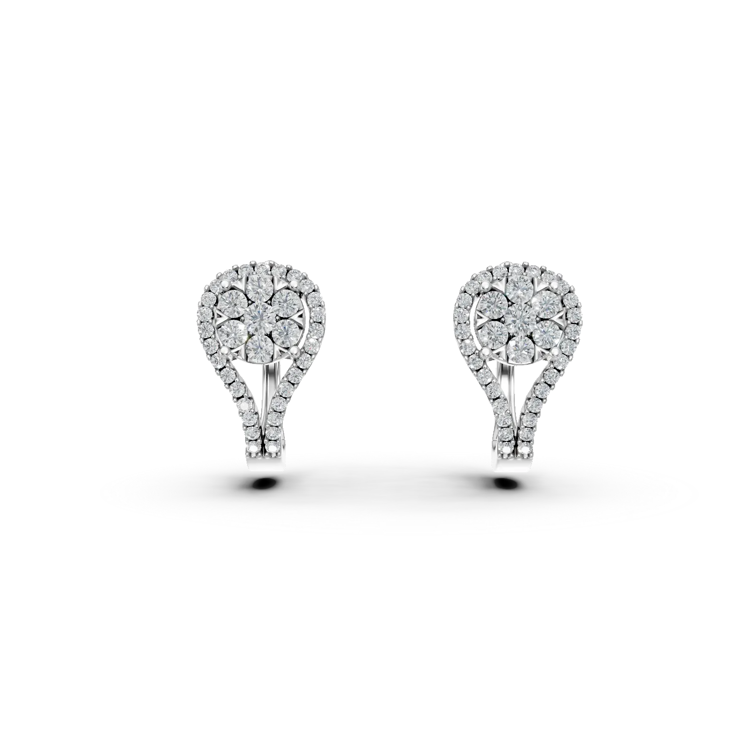 Kolczyki z 18K białego złota z diamentami 0.75kr