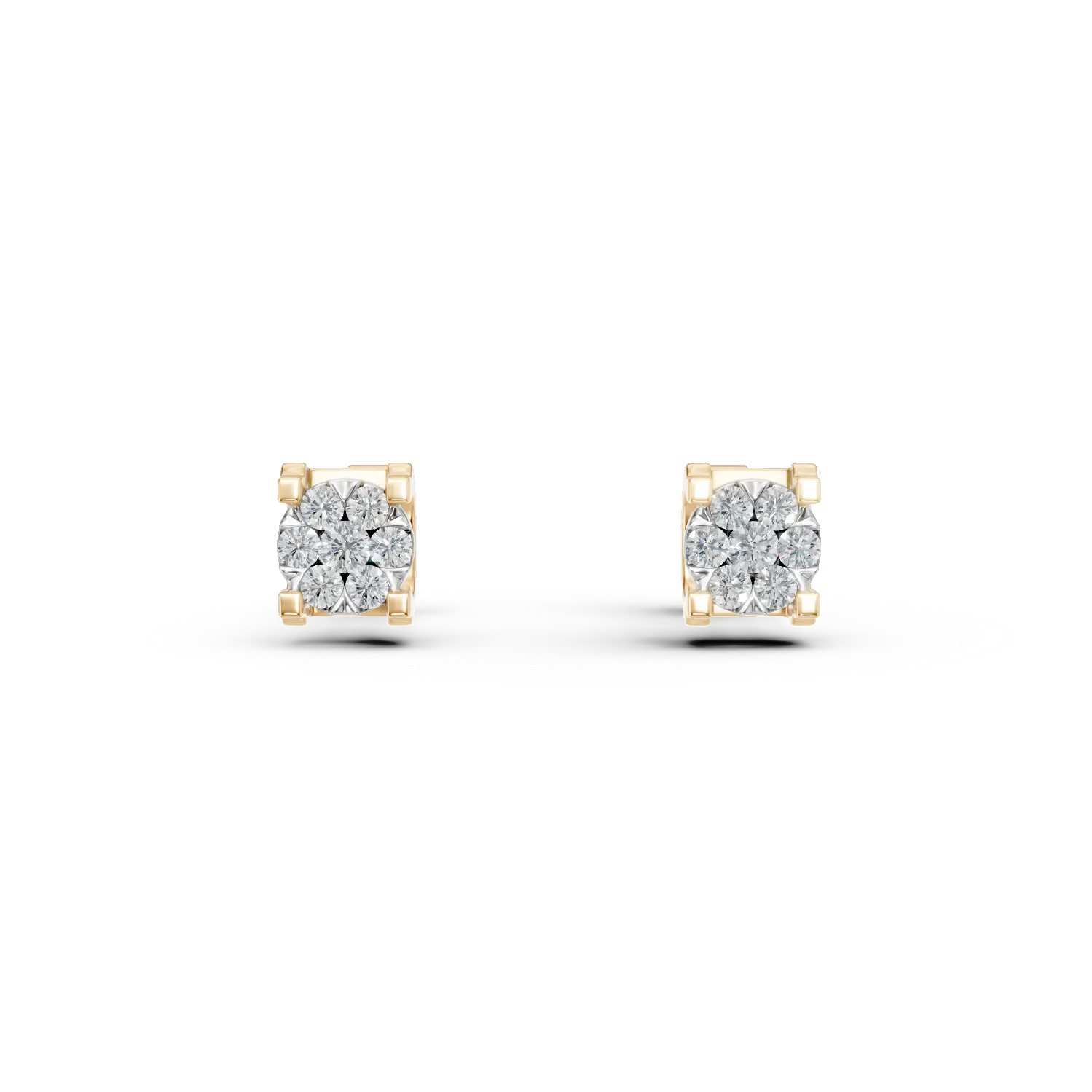Teilor Cercei din aur alb-galben cu diamante de 0.102ct