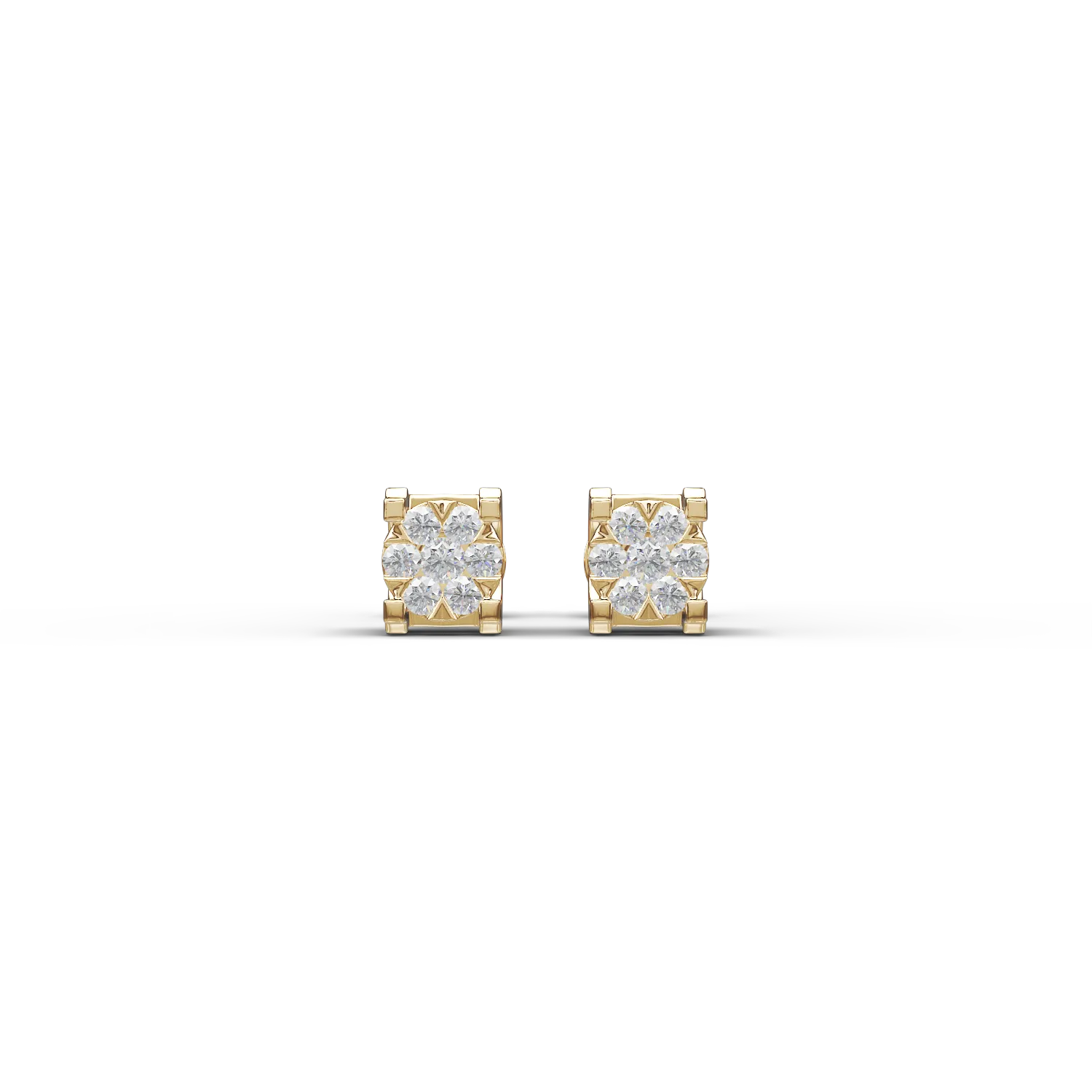 Kolczyki z żółtego złota z diamentami o masie 0.1ct-46793