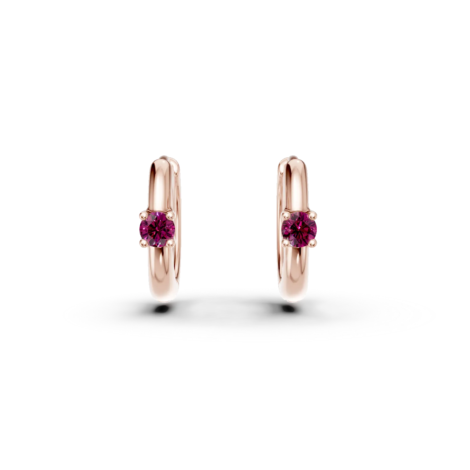 Gyermekfülbevalók 14K-os rózsaszín aranyból 0.138ct rubinnal-46794