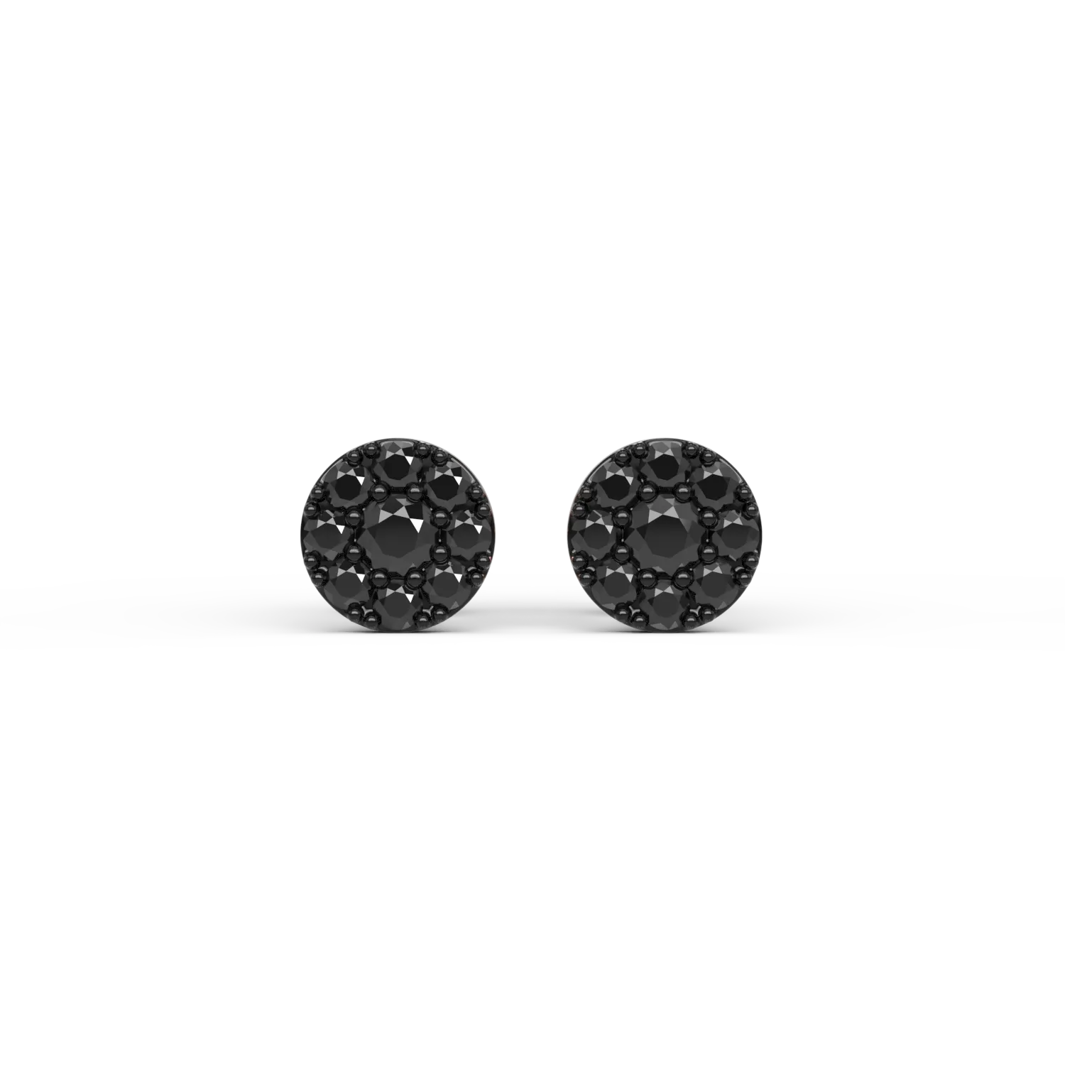 Cercei din aur roz-negru cu diamante negre de 0.27ct