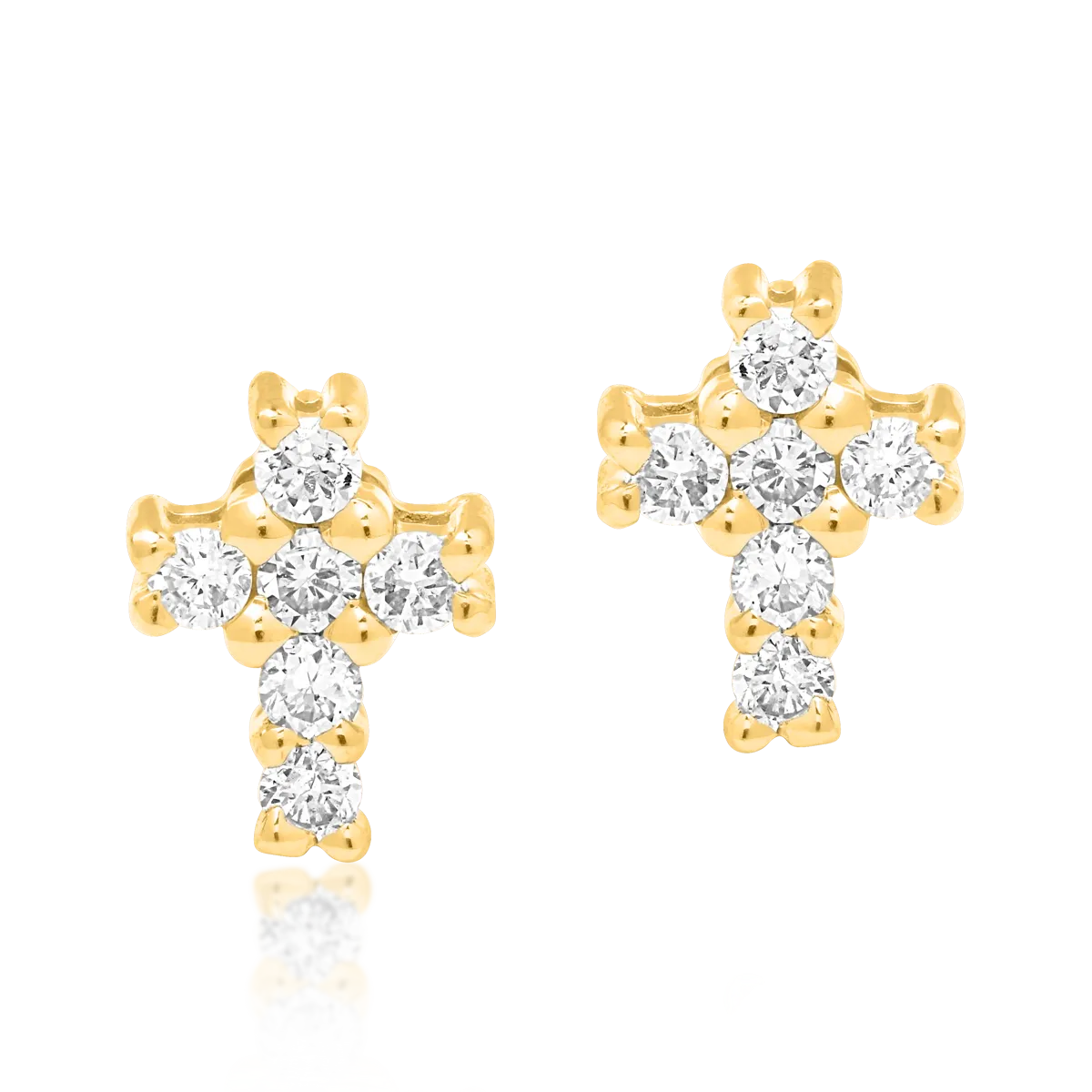 18K yellow gold earrings with 0.086ct diamonds