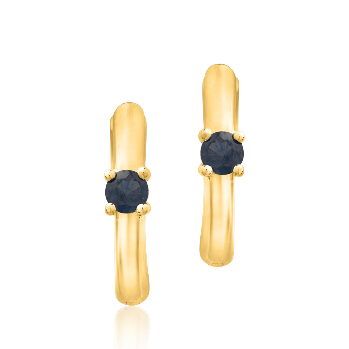14K yellow gold children earrings with sapphires of 0.139ct