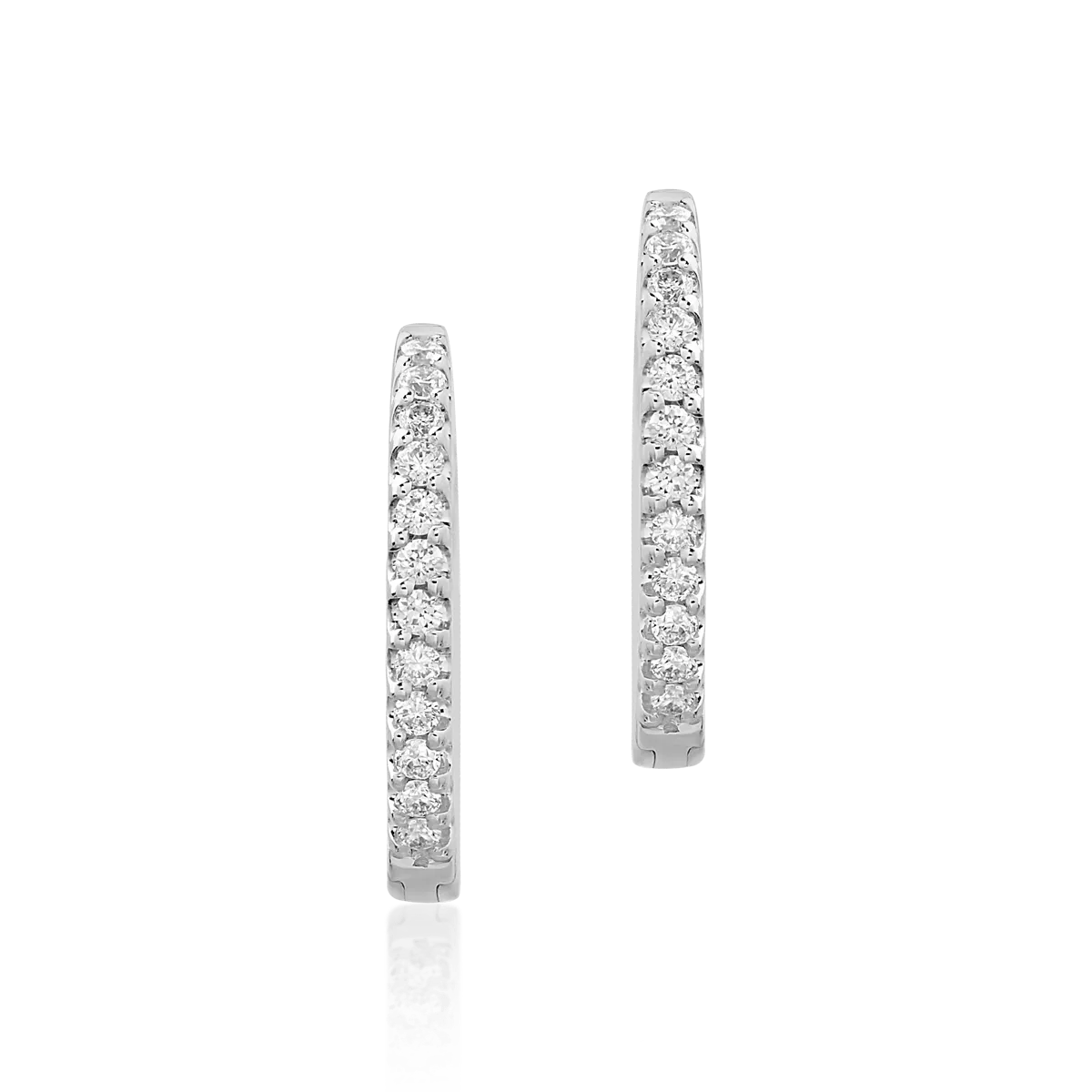 Cercei din aur alb de 14K cu diamante de 0.243ct