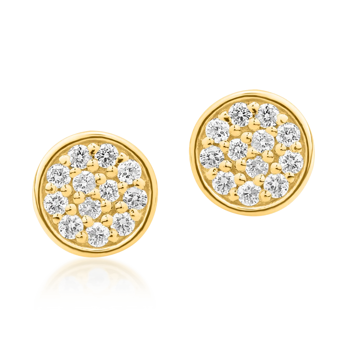 14K yellow gold earrings with 0.135ct diamonds